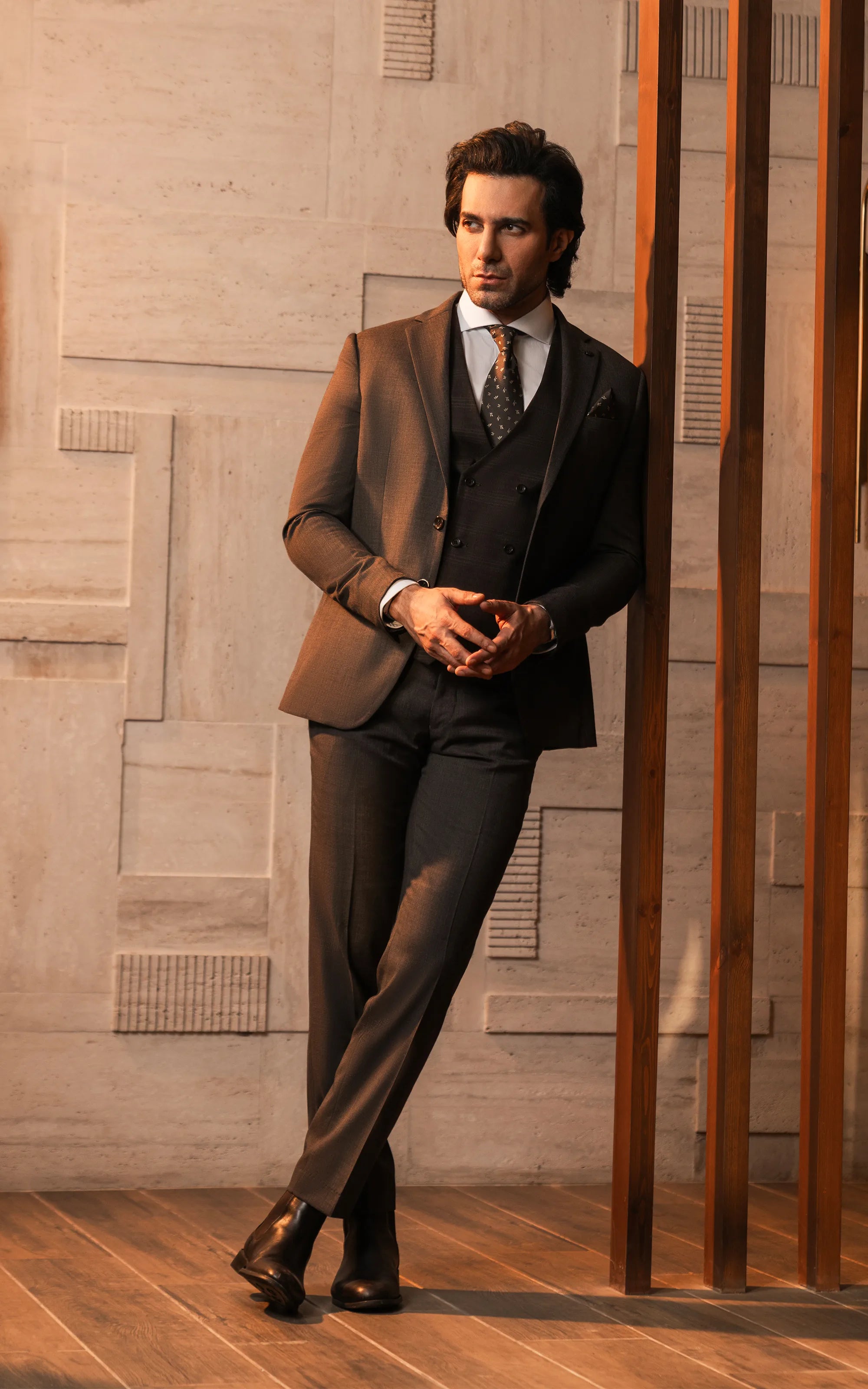 Three-Piece Suit Brown