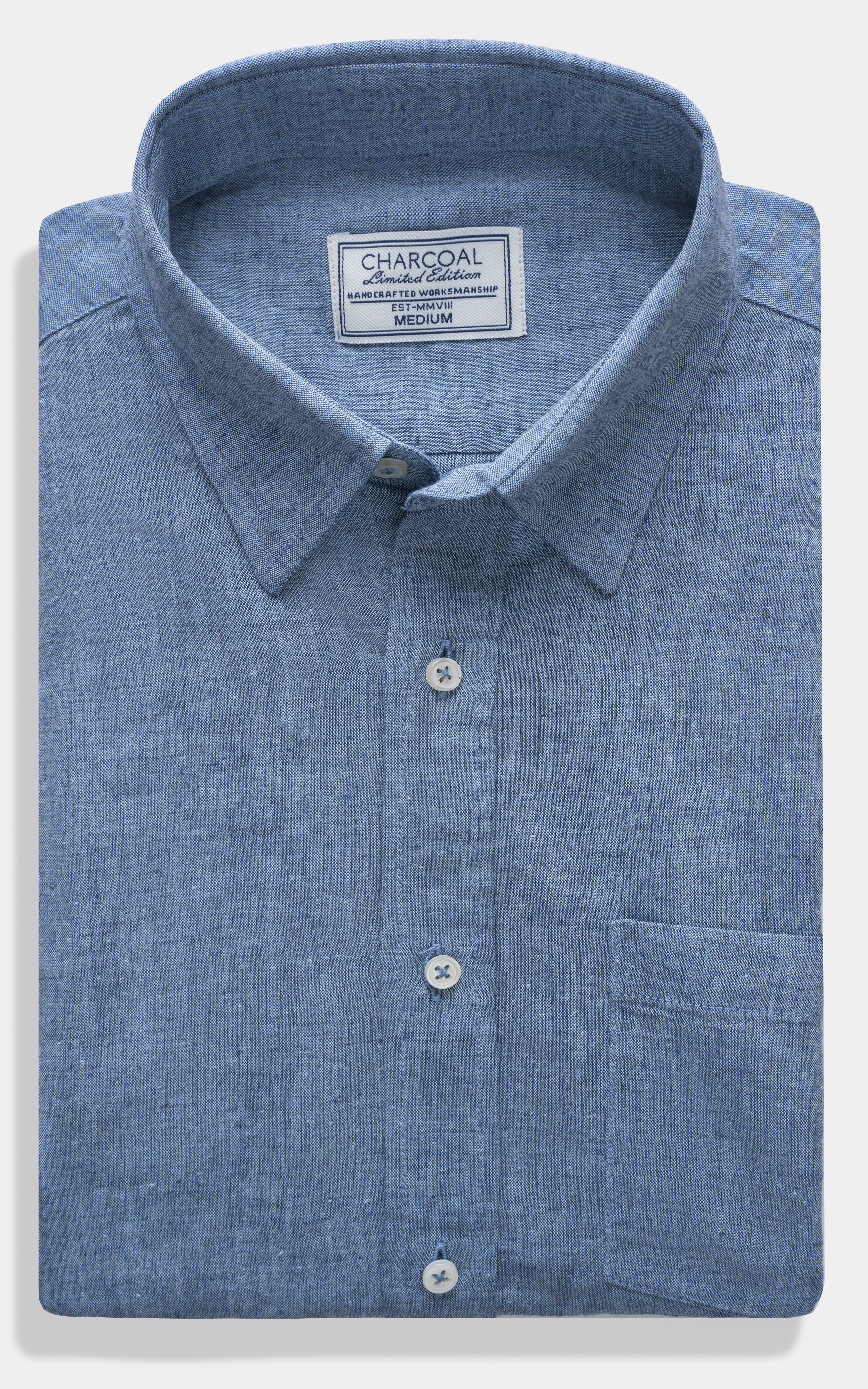 SMART FIT LINEN LIMITED EDITION SHIRT BLUE MELANGE