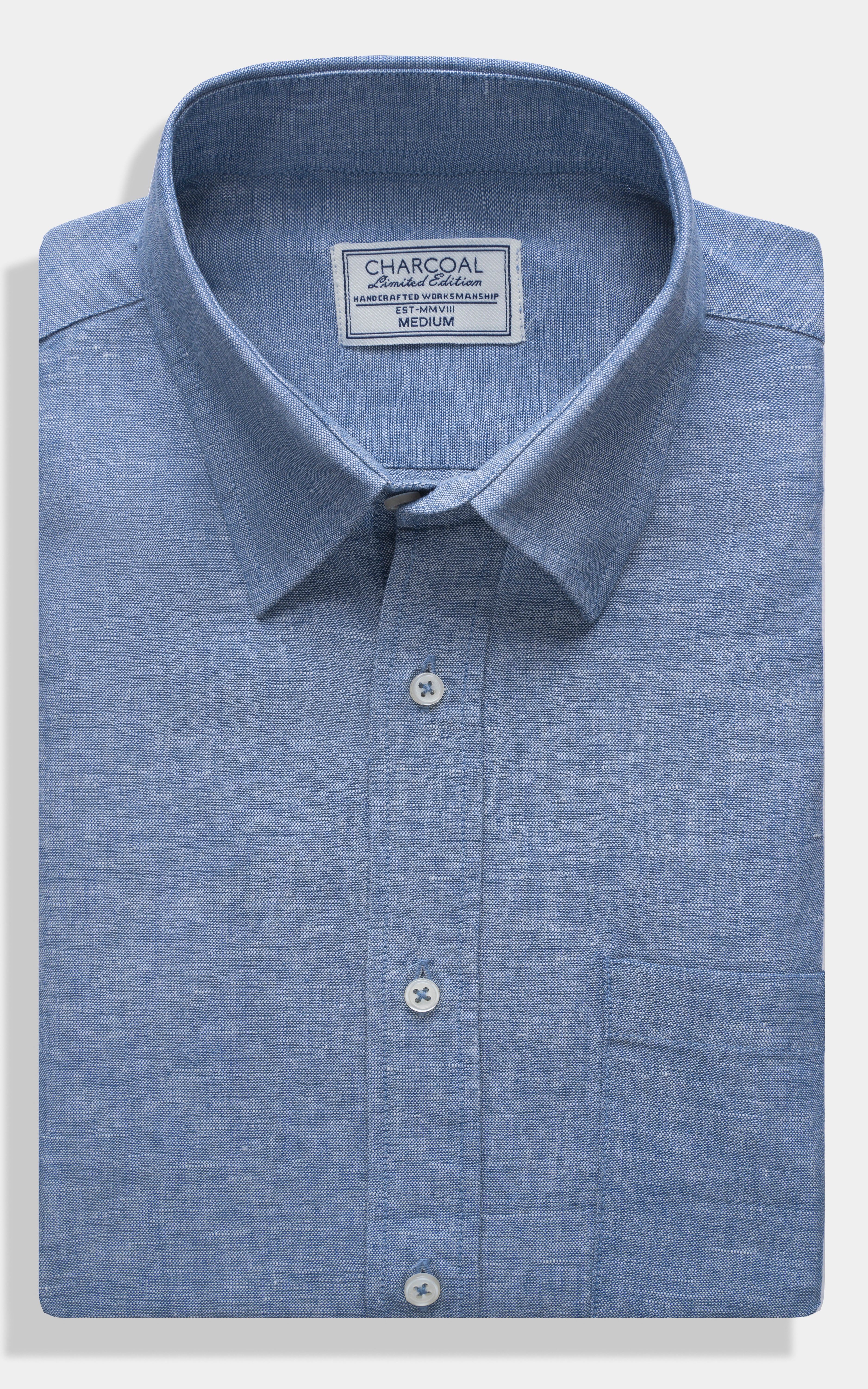 SMART FIT LINEN LIMITED EDITION SHIRT BLUE MELANGE