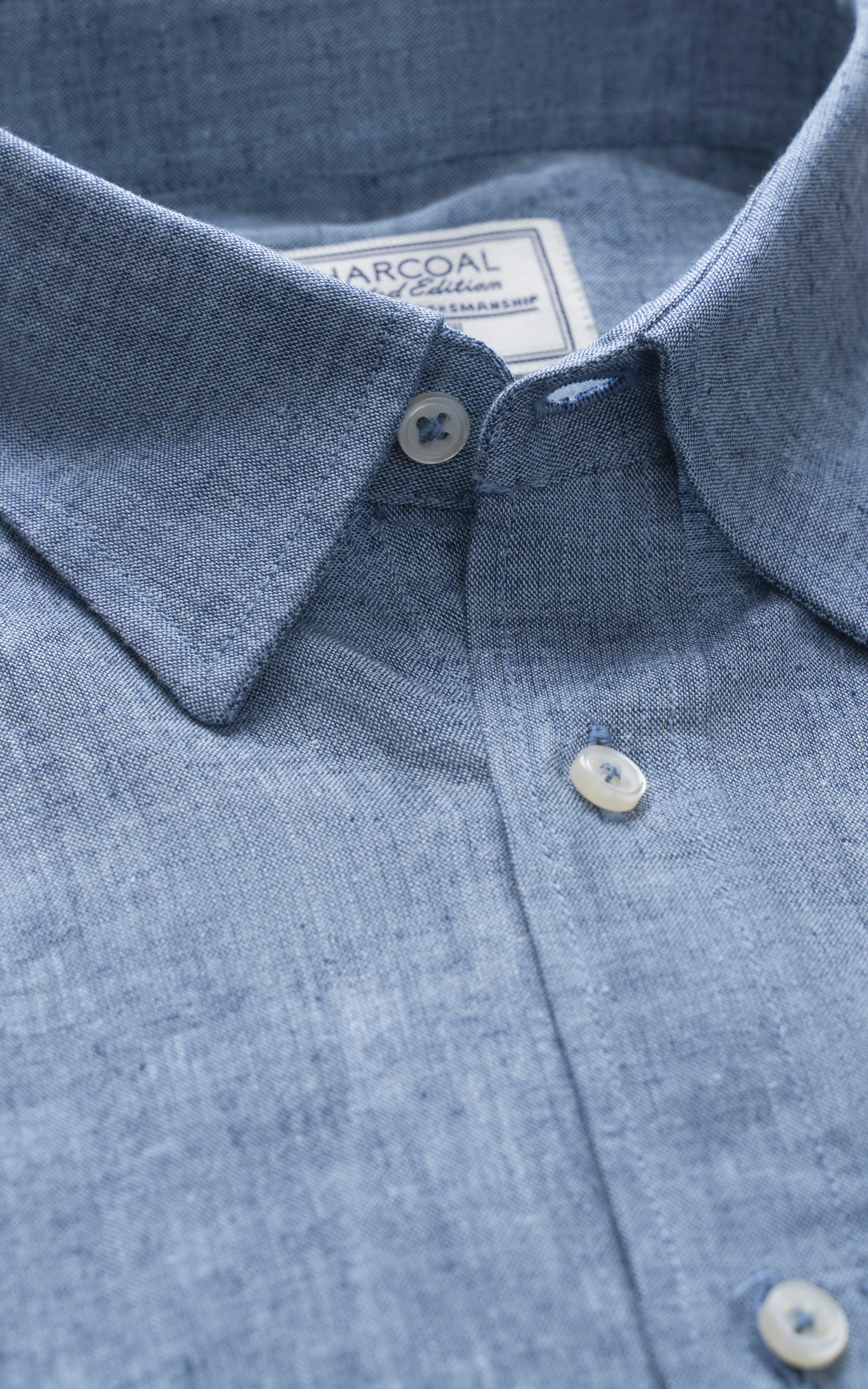 SMART FIT LINEN LIMITED EDITION SHIRT BLUE MELANGE