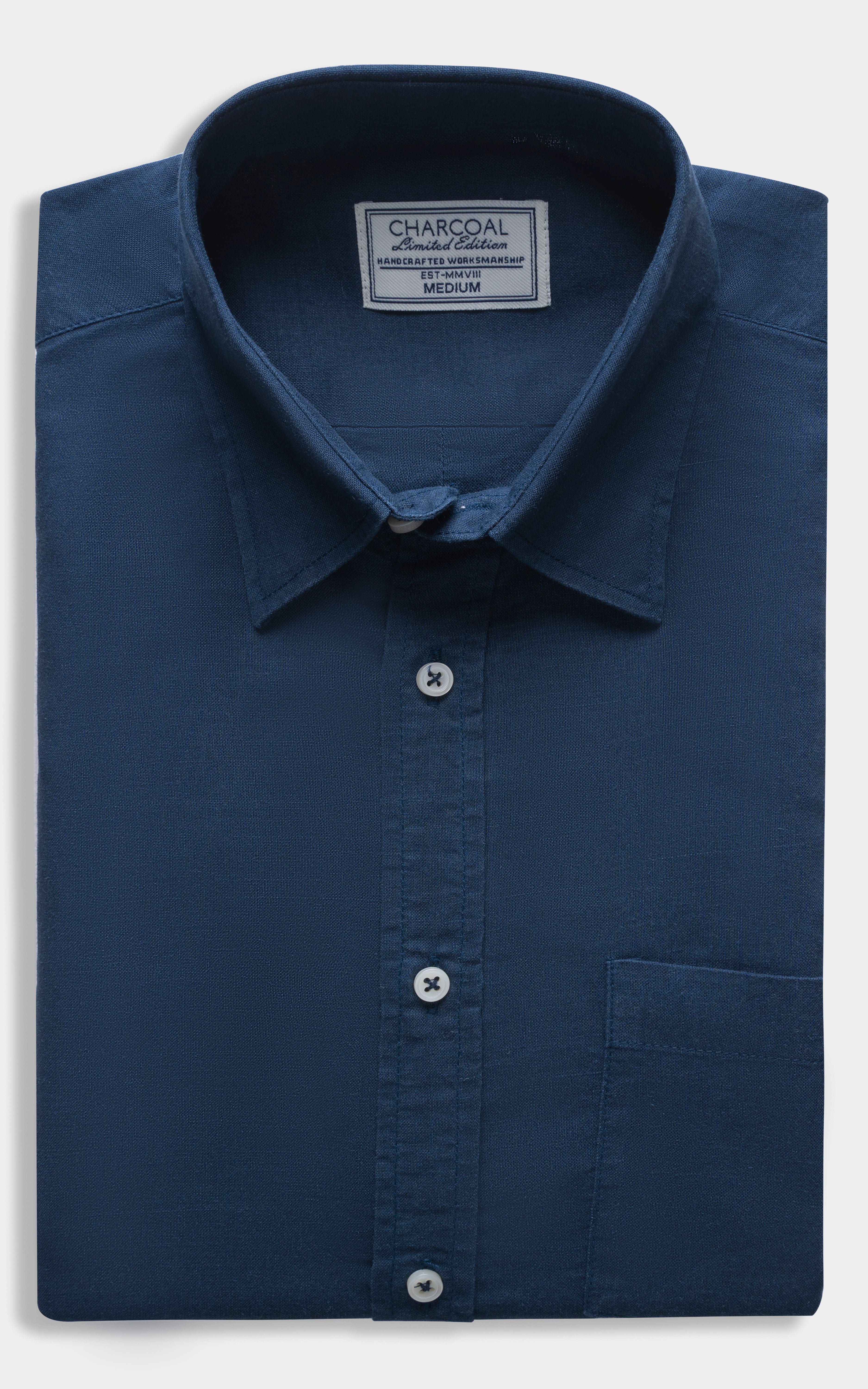 SMART FIT LINEN LIMITED EDITION SHIRT NAVY