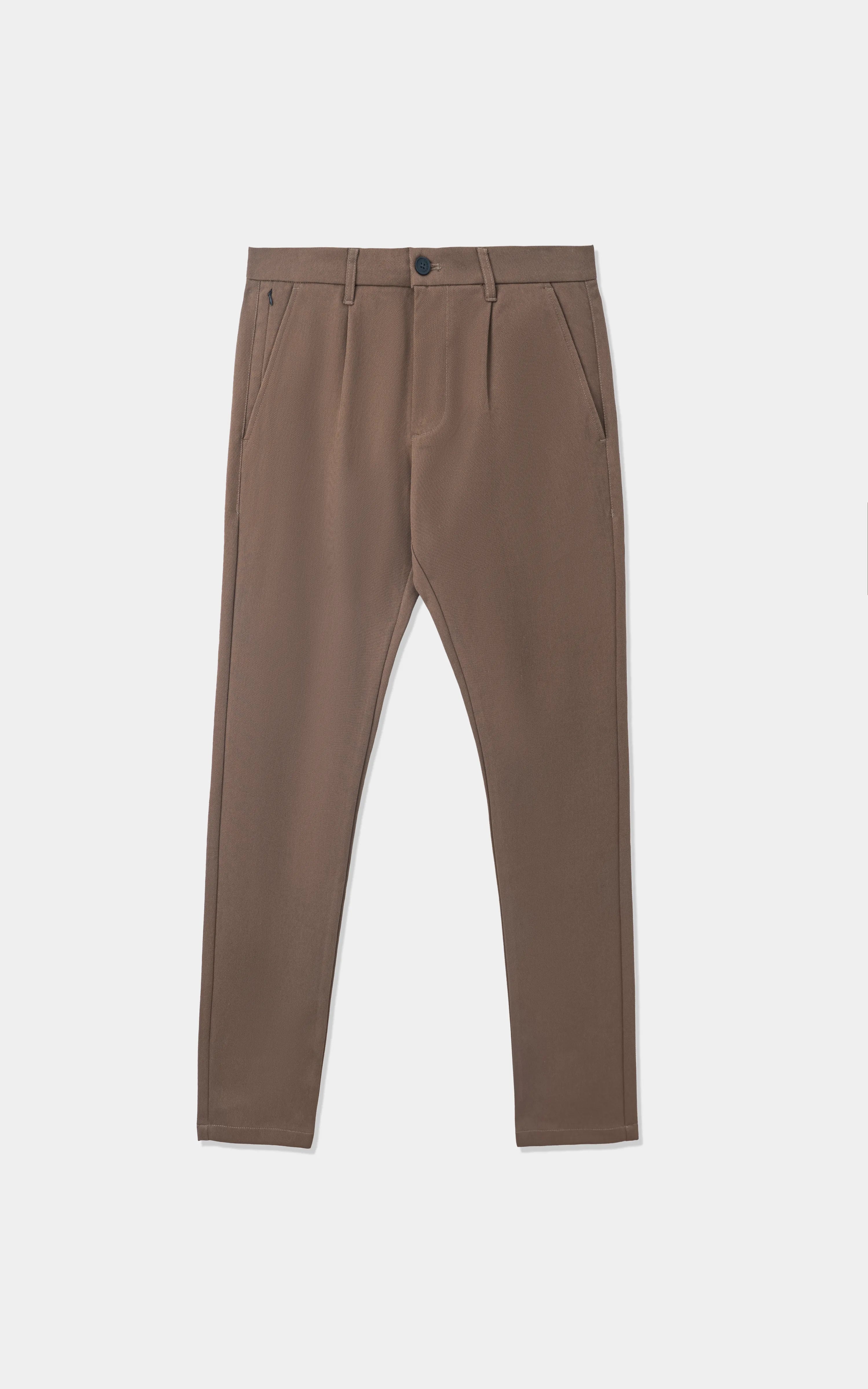 DOBBY SMART FIT CASUAL PANT BROWN