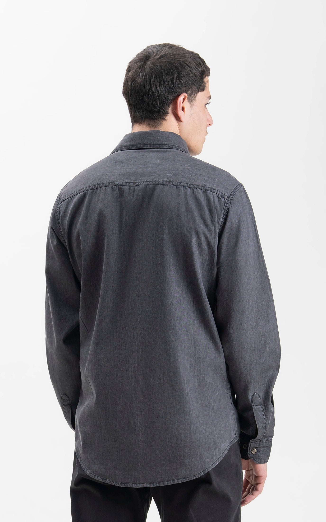 SMART FIT DENIM CASUAL SHIRT GREY