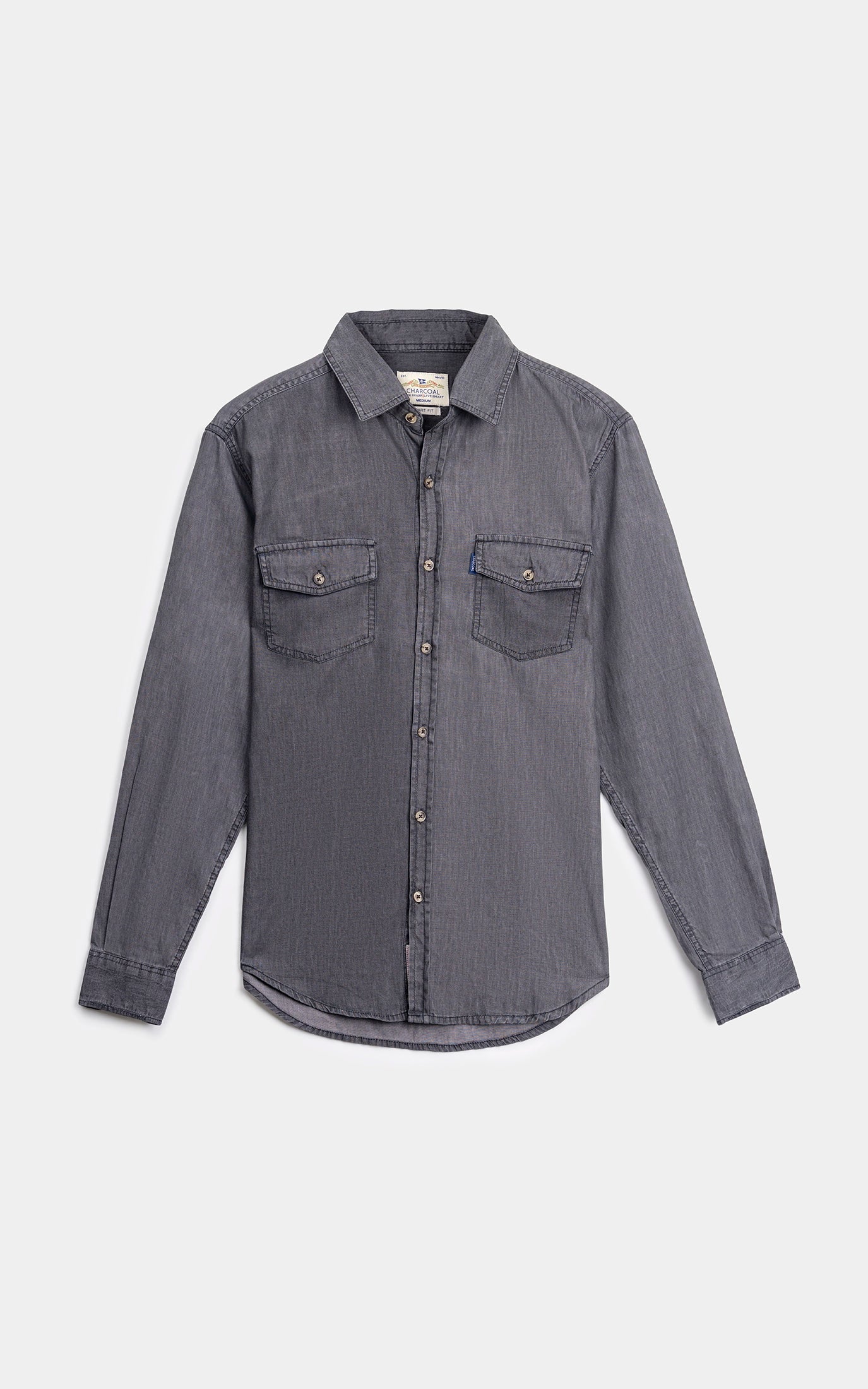 SMART FIT DENIM CASUAL SHIRT GREY