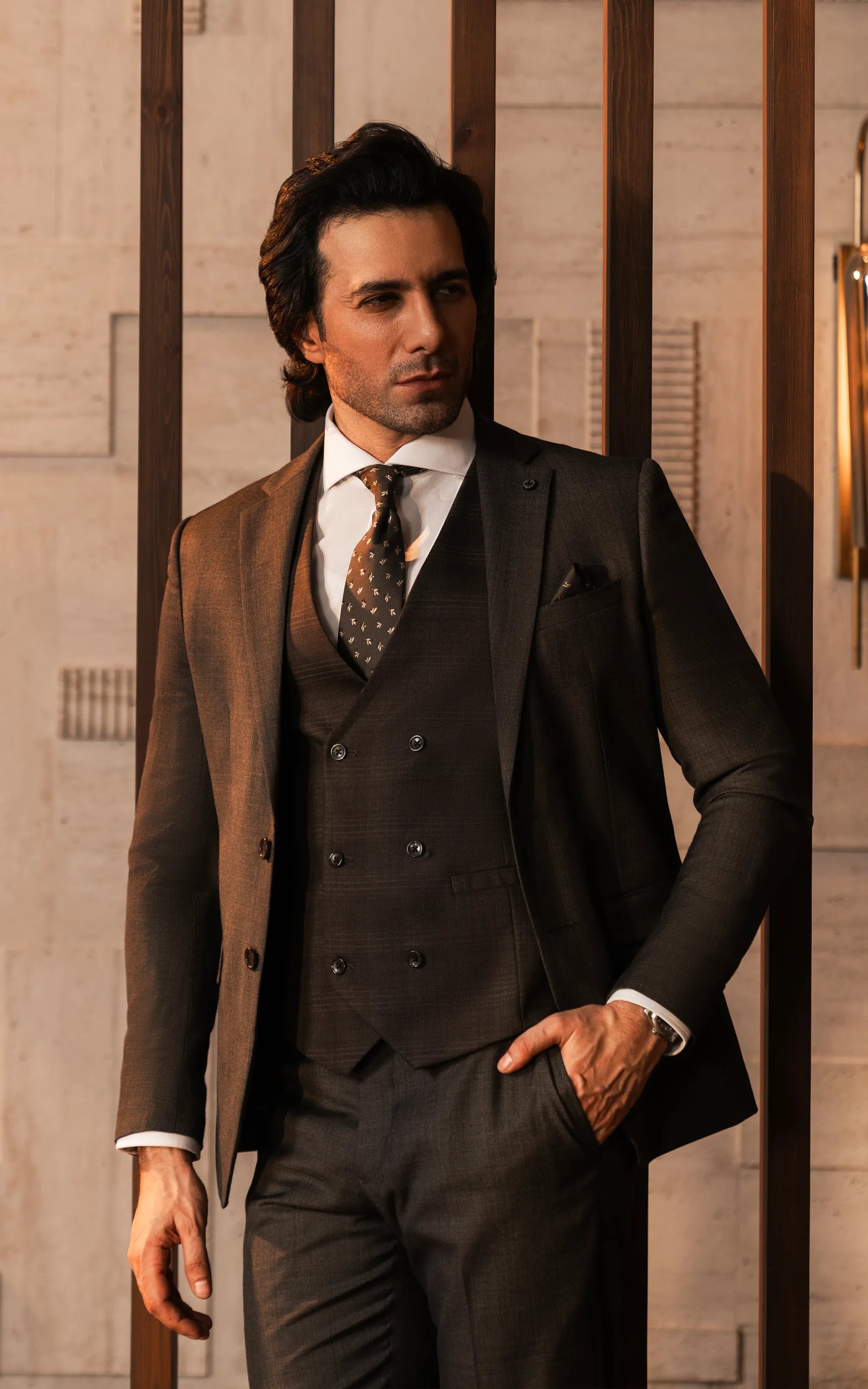 Three-Piece Suit Brown