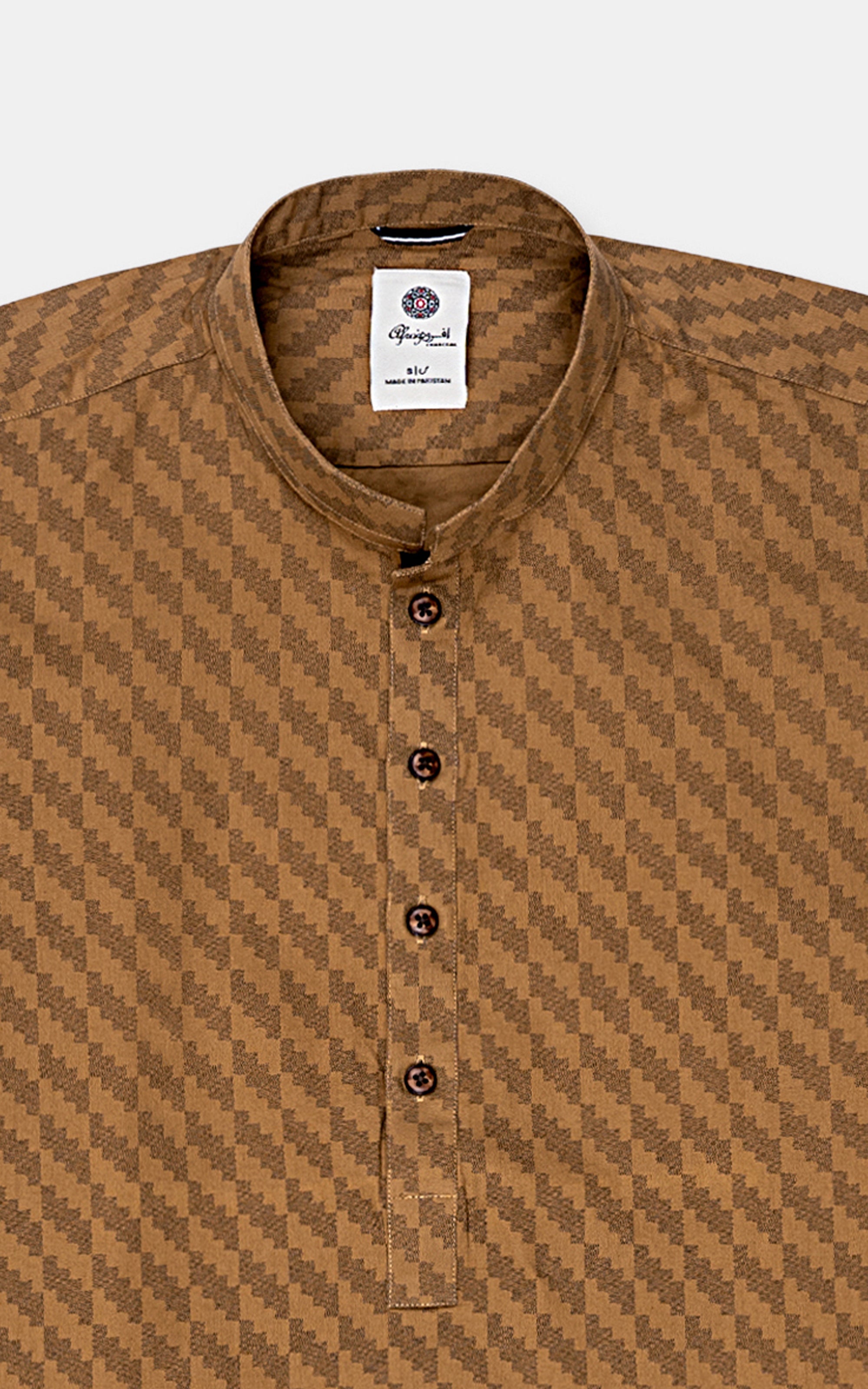 KURTA BAN COLLAR KHAKI