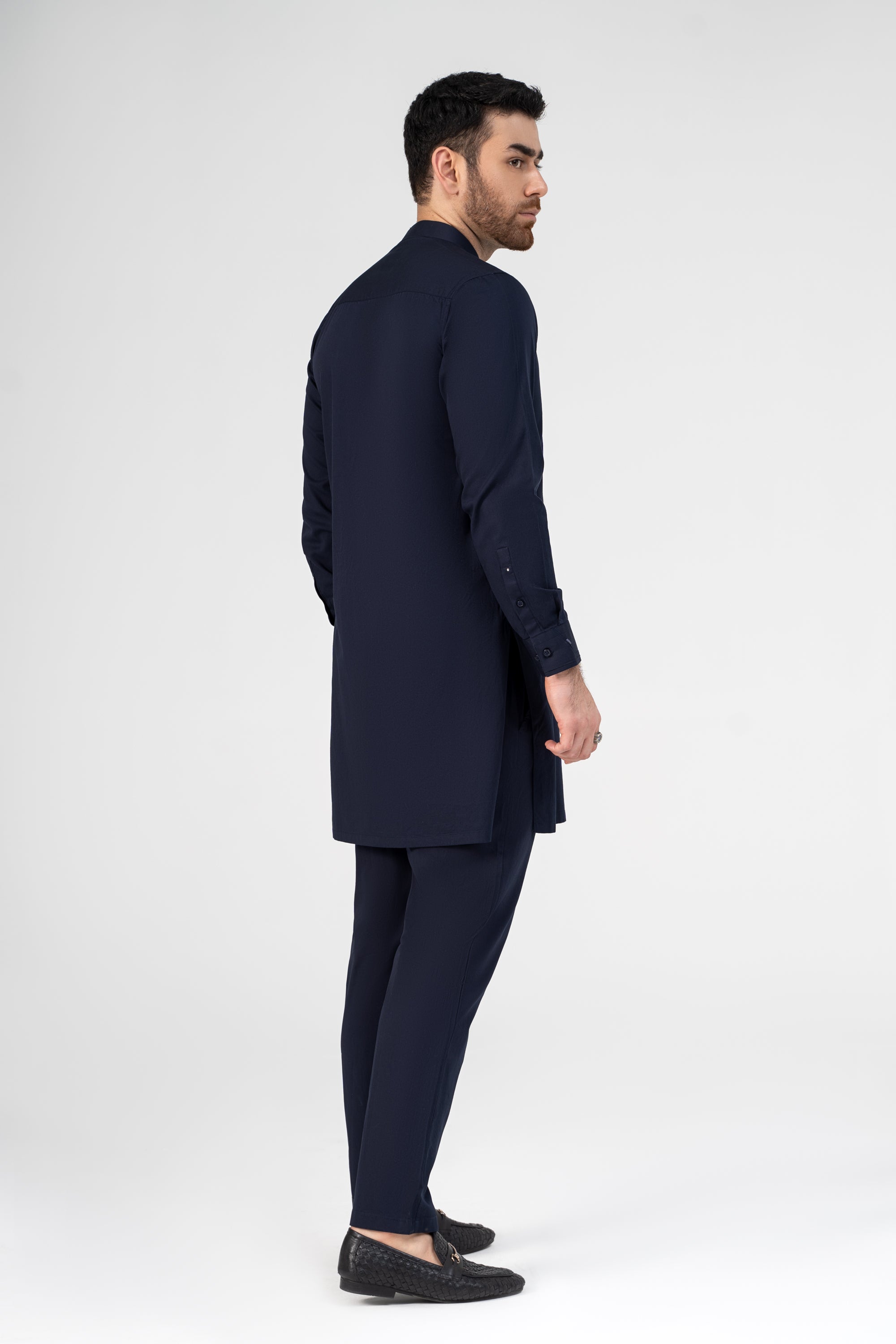 TWILL COTTON KURTA PAJAMA DARK NAVY