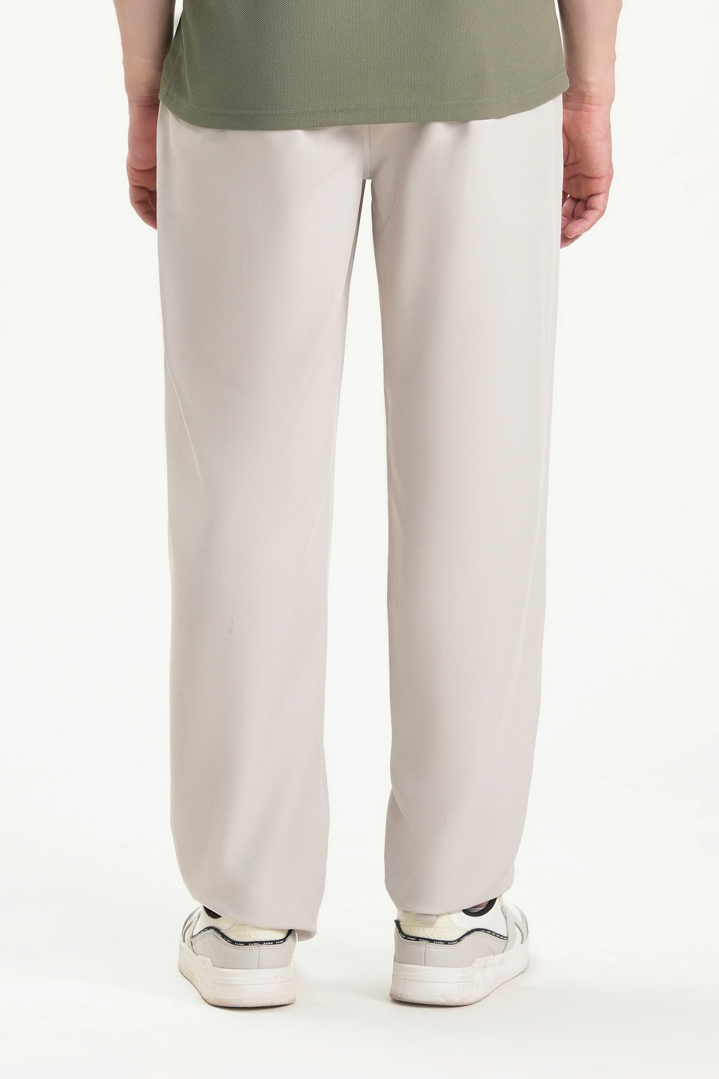 ELASTICATED WAIST CASUAL PANT STONE