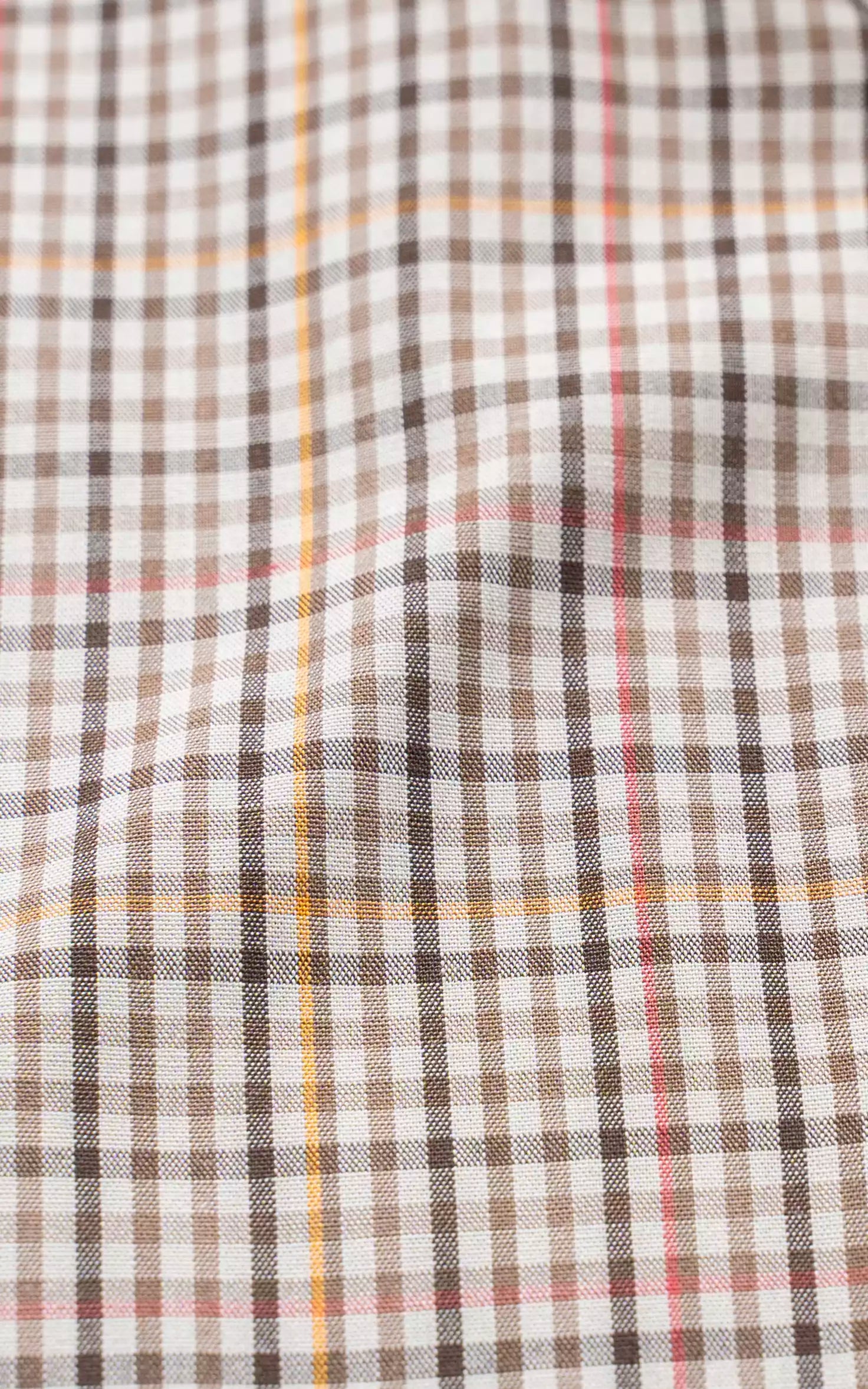 SEMI FORMAL SMART FIT CHECKED SHIRT BROWN KHAKI