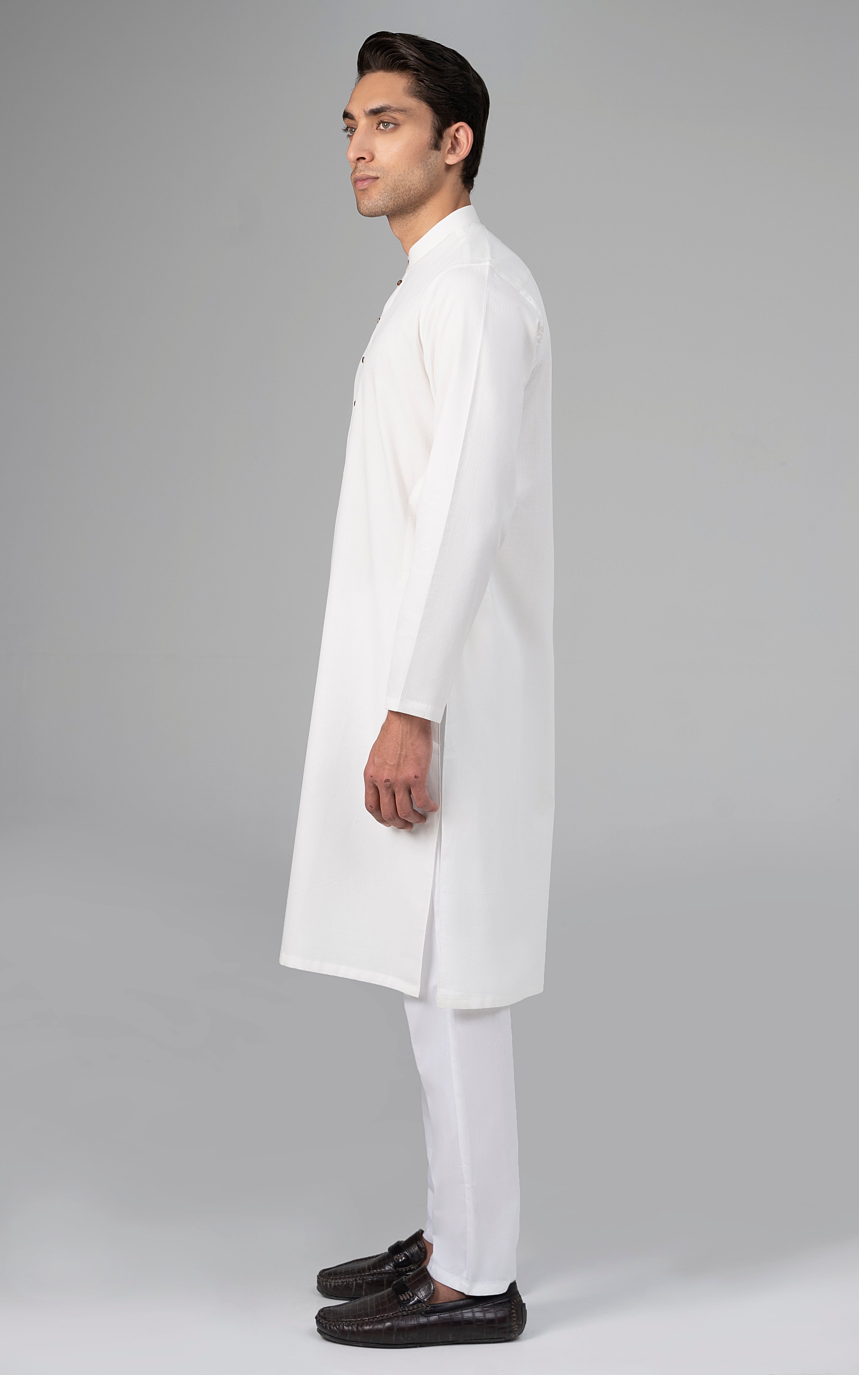 PREMIUM SELF DOBBY KURTA OFF WHITE