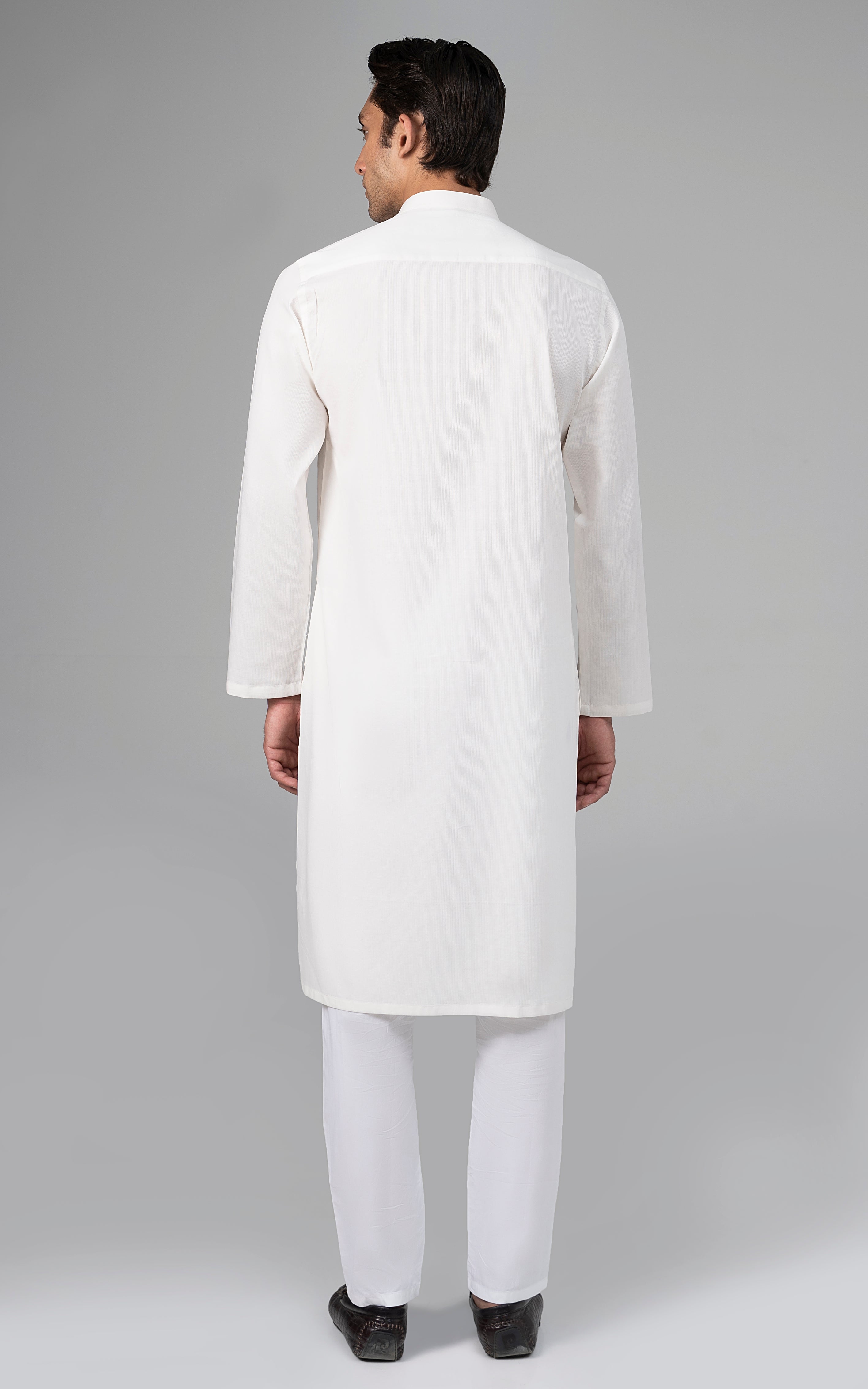 PREMIUM SELF DOBBY KURTA OFF WHITE