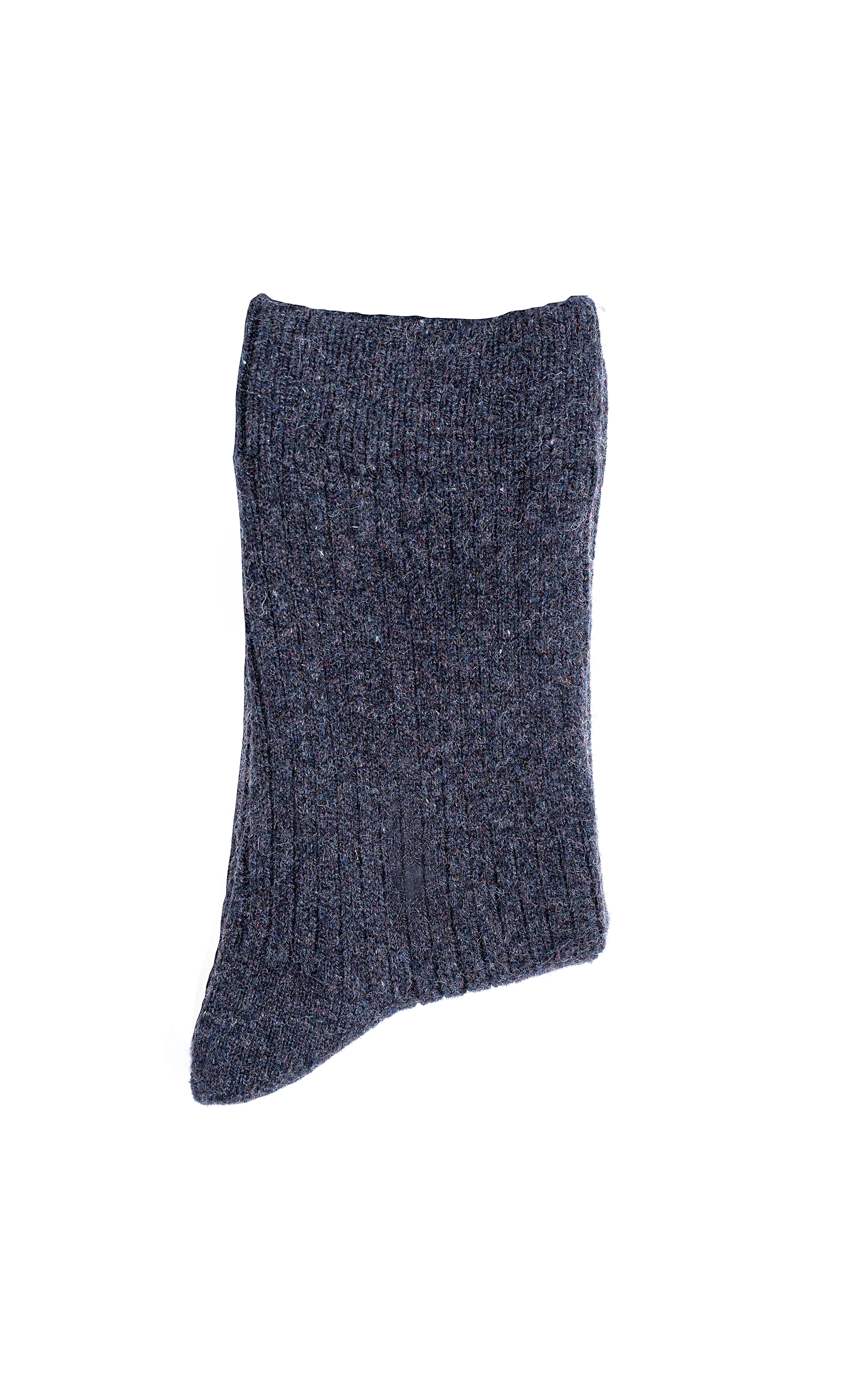 Dark navy knit sock with straight cuff