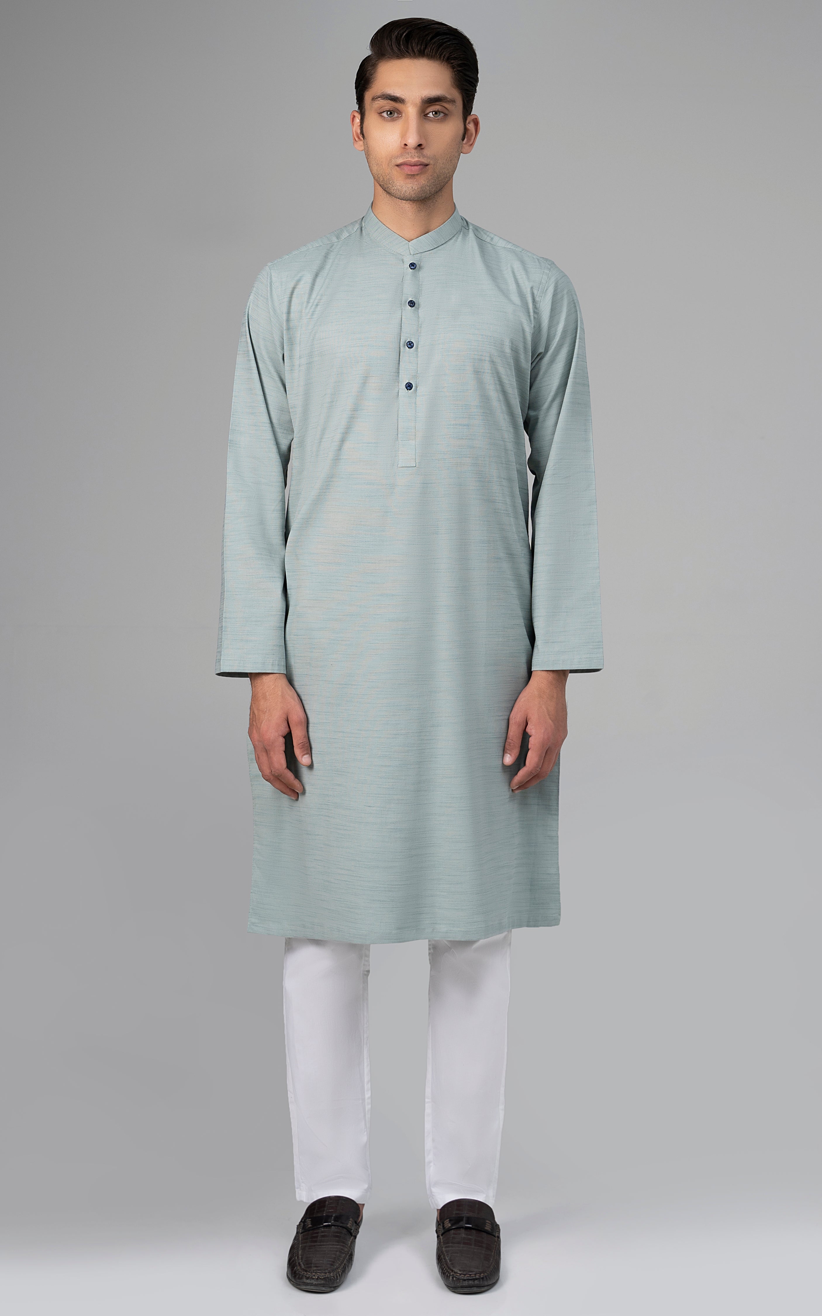 SELF TEXTURED KURTA SEA GREEN