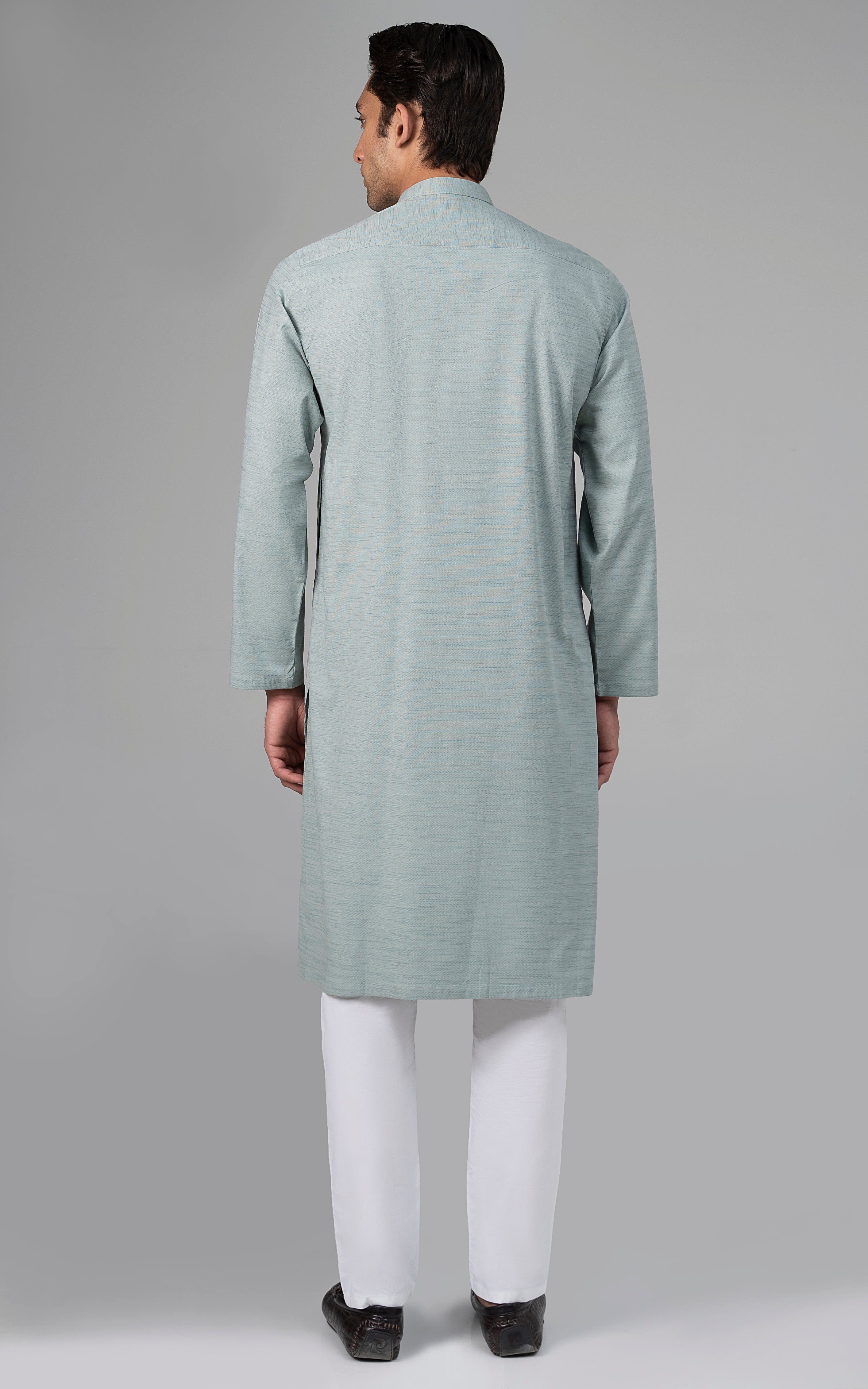 SELF TEXTURED KURTA SEA GREEN