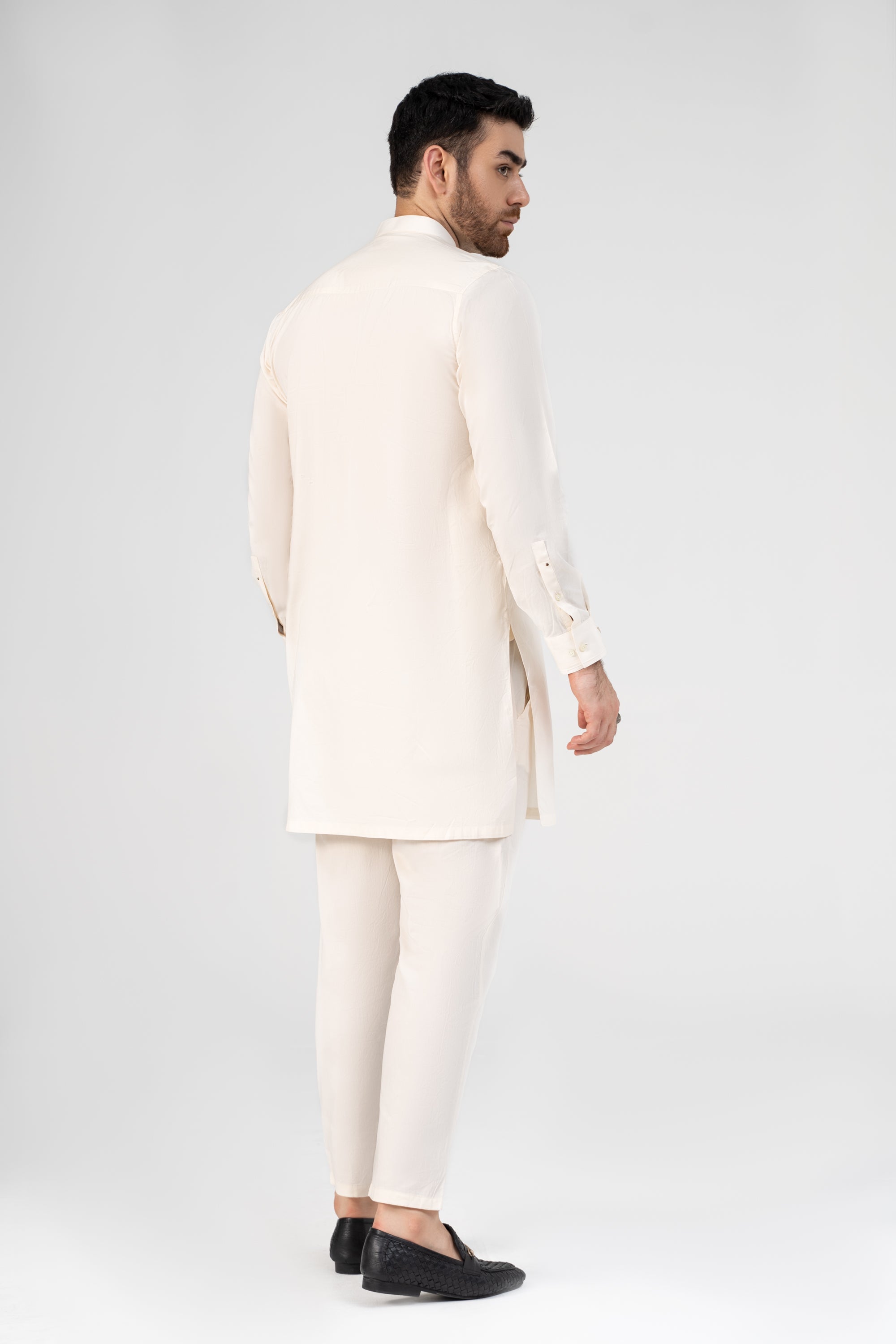 TWILL COTTON KURTA PAJAMA OFF WHITE