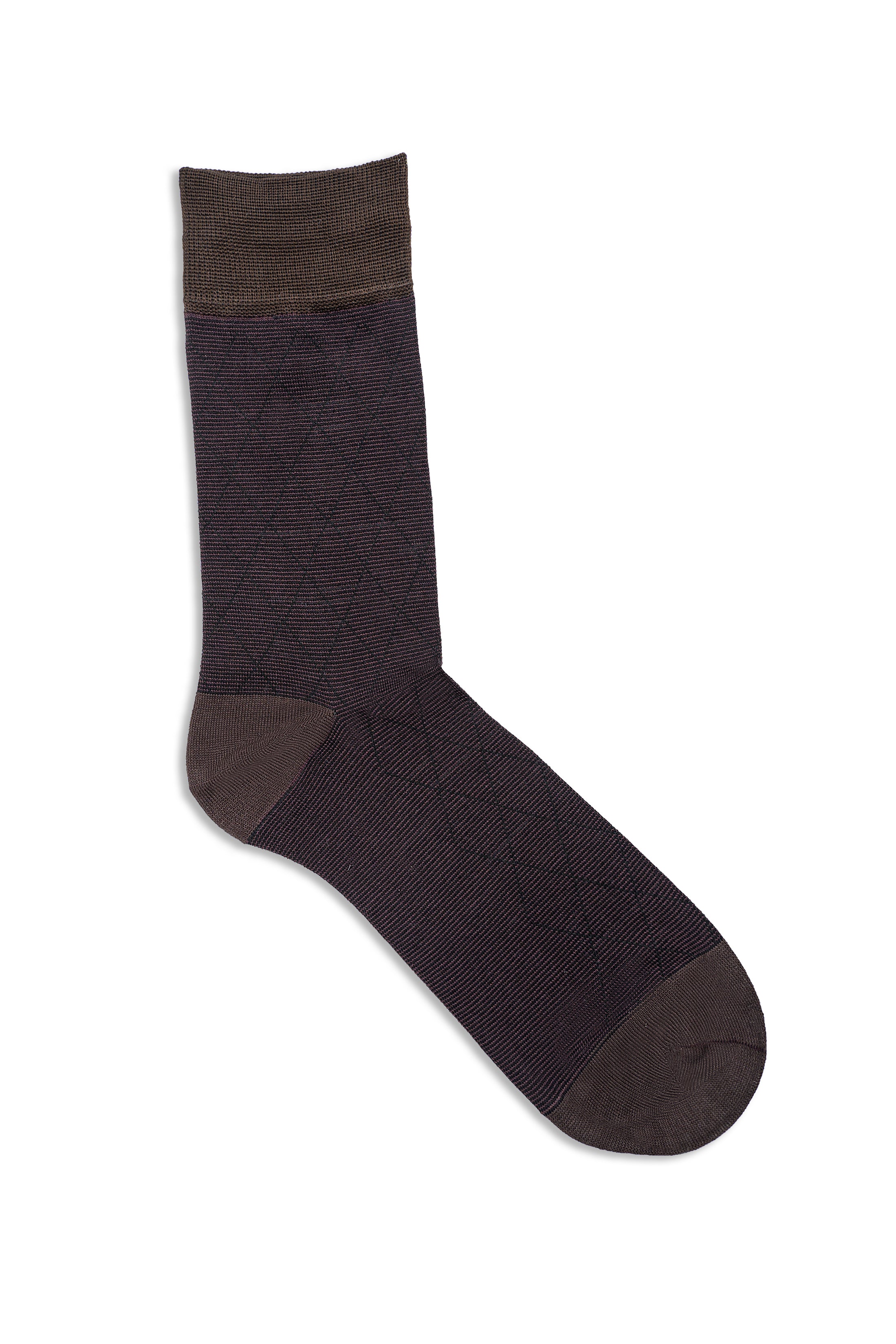 Formal socks, dark knit mid-calf with contrasting heel and toe