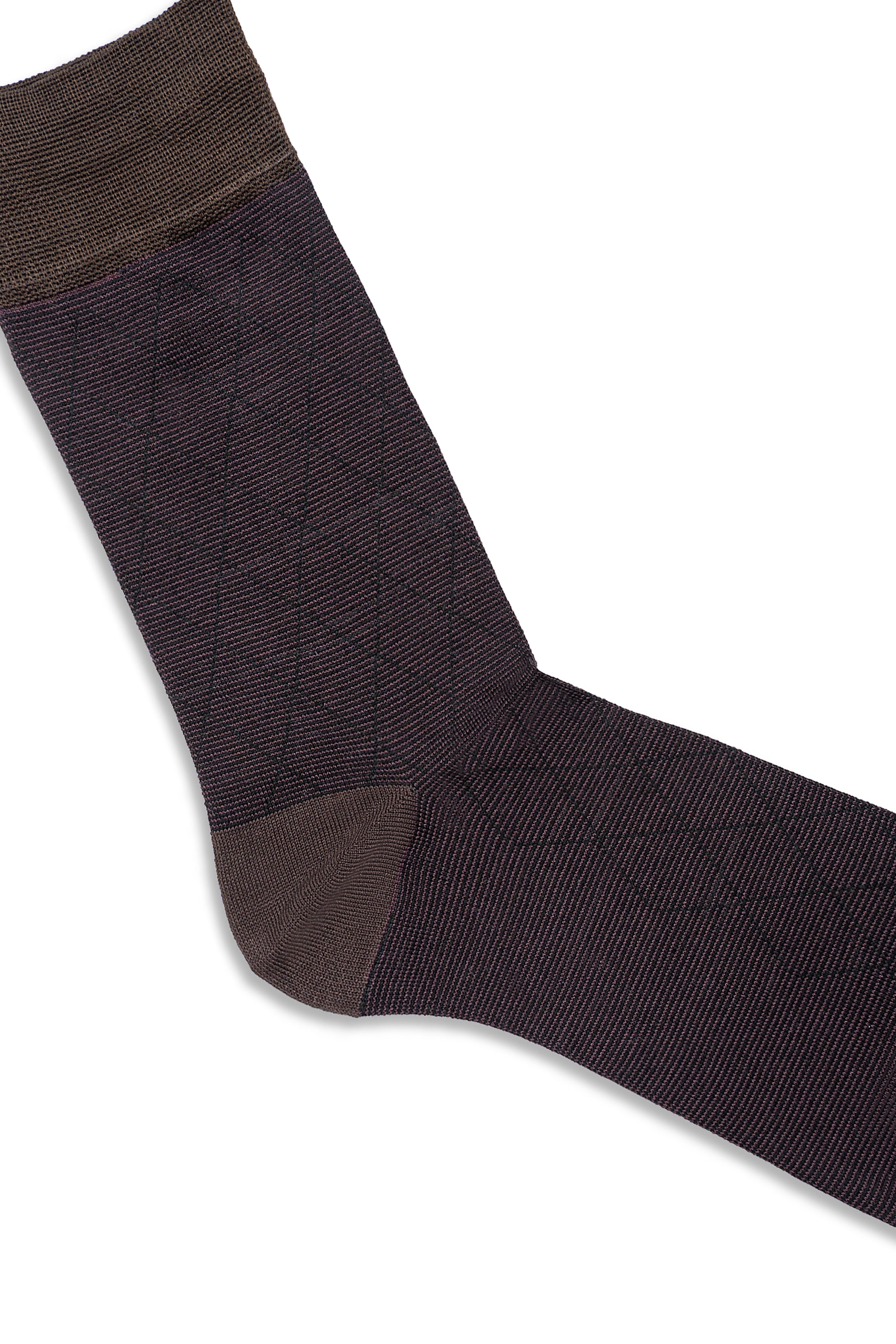 Formal socks, dark knit with ribbed cuff and cushioned heel toe