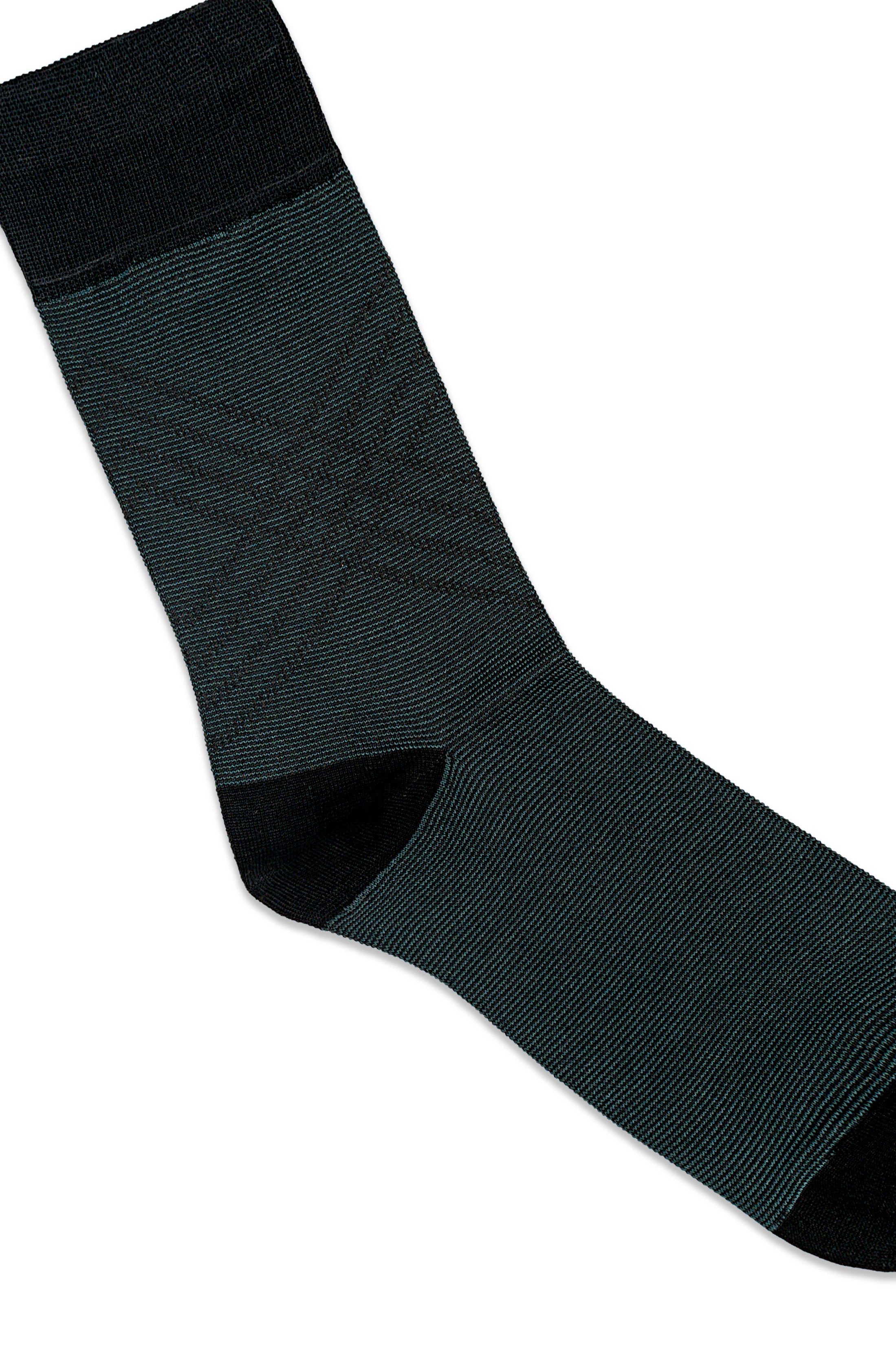 Formal sock, dark knit cuff and heel, textured leg