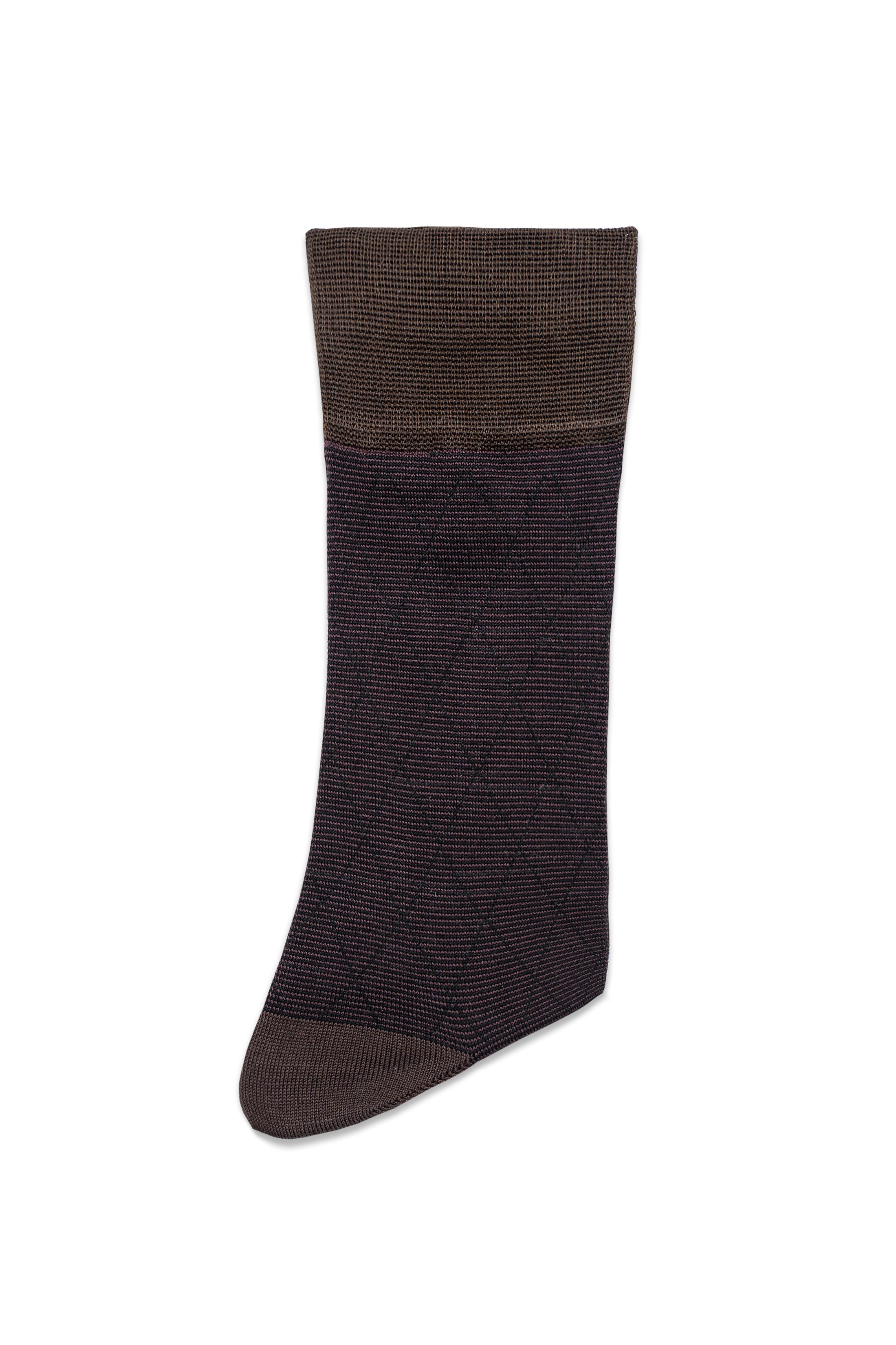 Formal socks, dark knit with striped texture and ribbed cuff