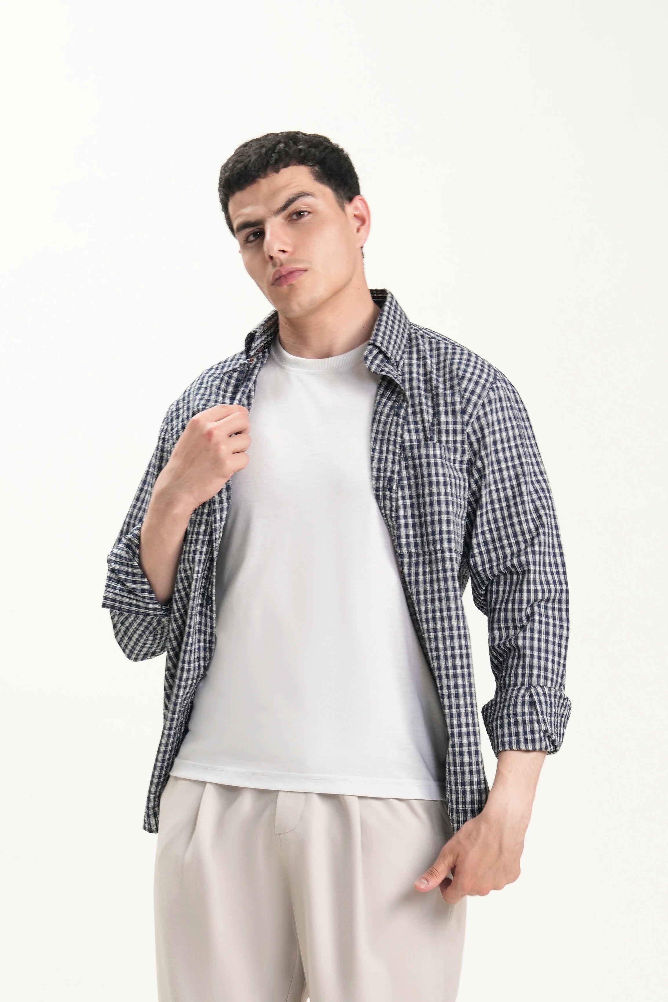 SMART FIT CASUAL SHIRT BLACK CHECK