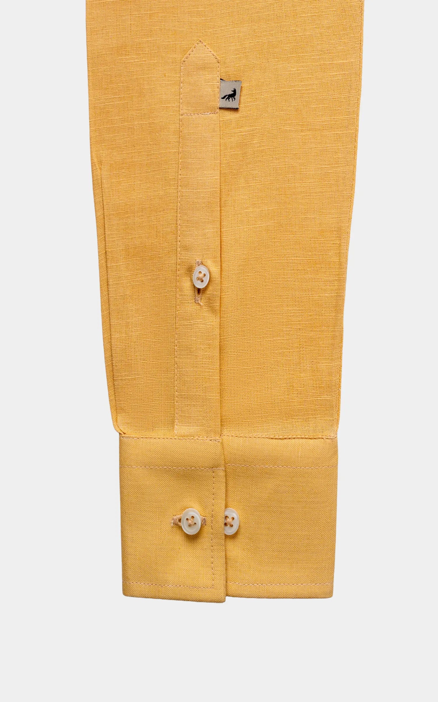 LINEN WIDE SPREAD COLLAR SHIRT LIGHT MUSTARD