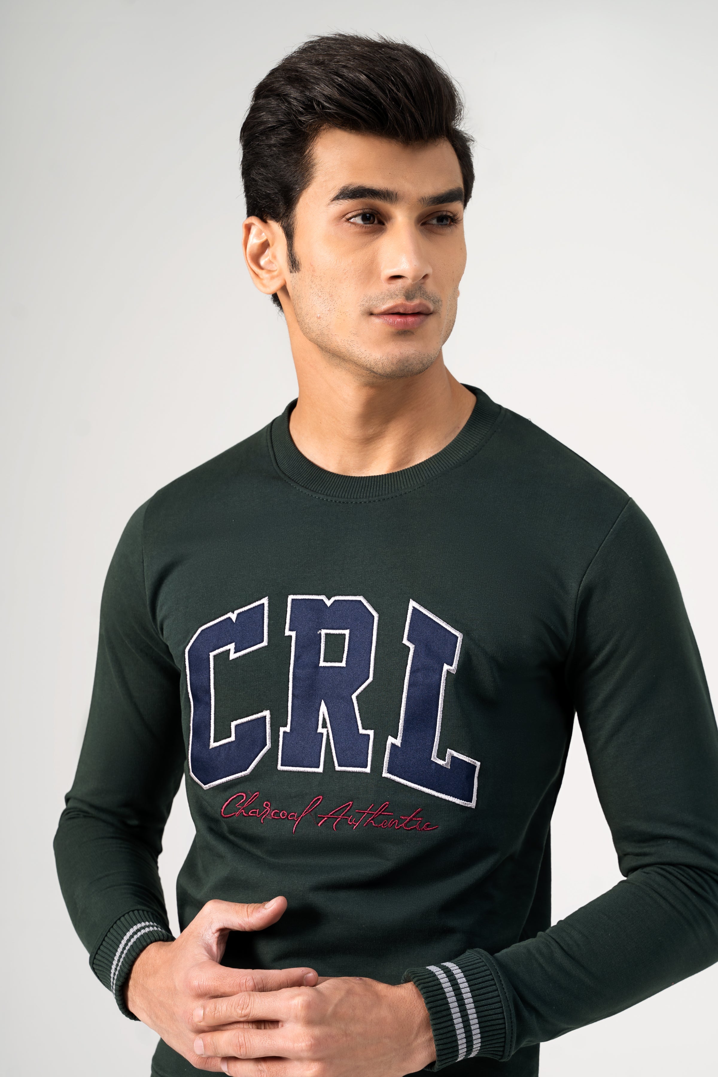 CREW NECK SWEAT SHIRT GREEN