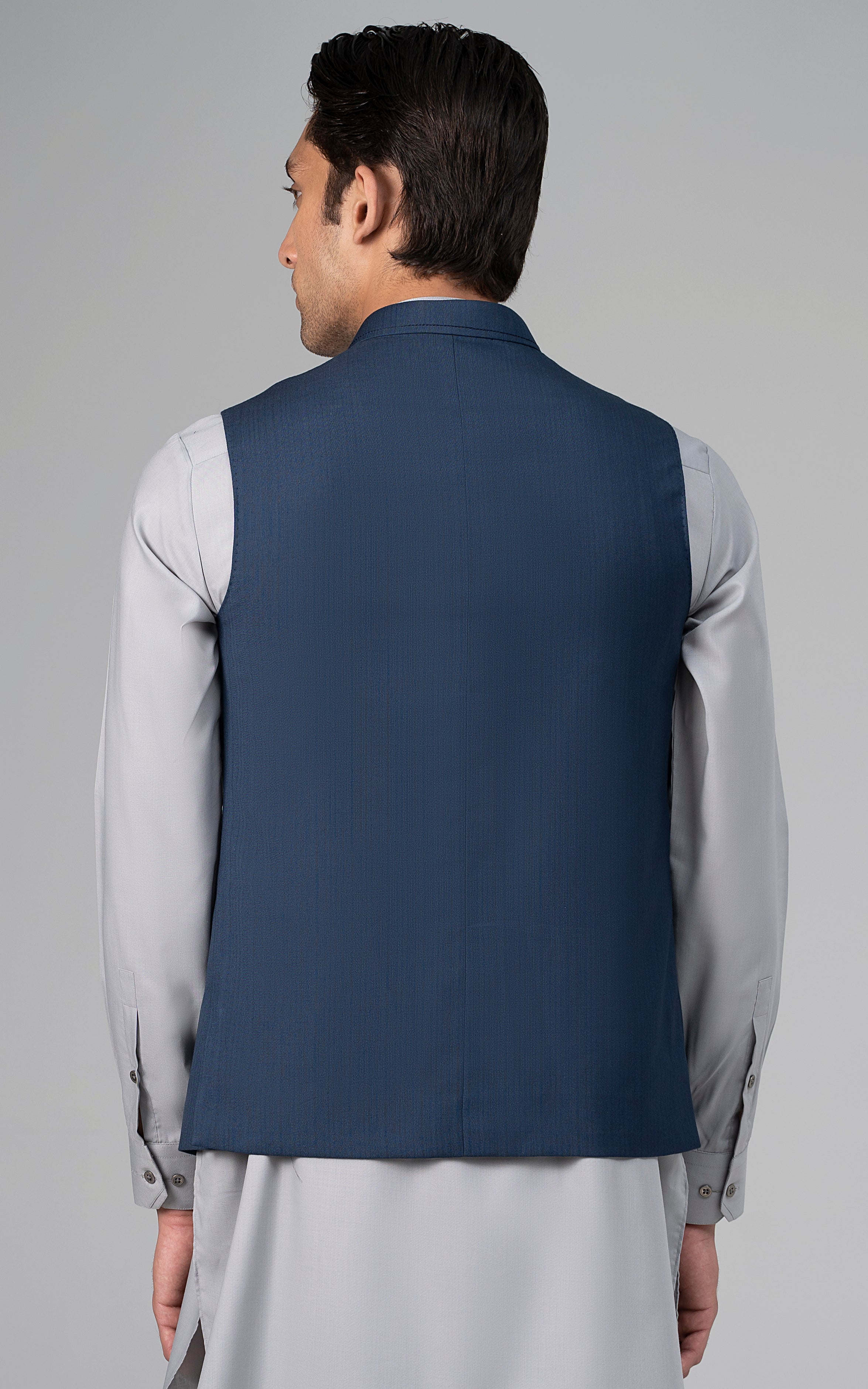 TROPICAL WAISTCOAT -SIGNATURE COLLECTION DENIM BLUE