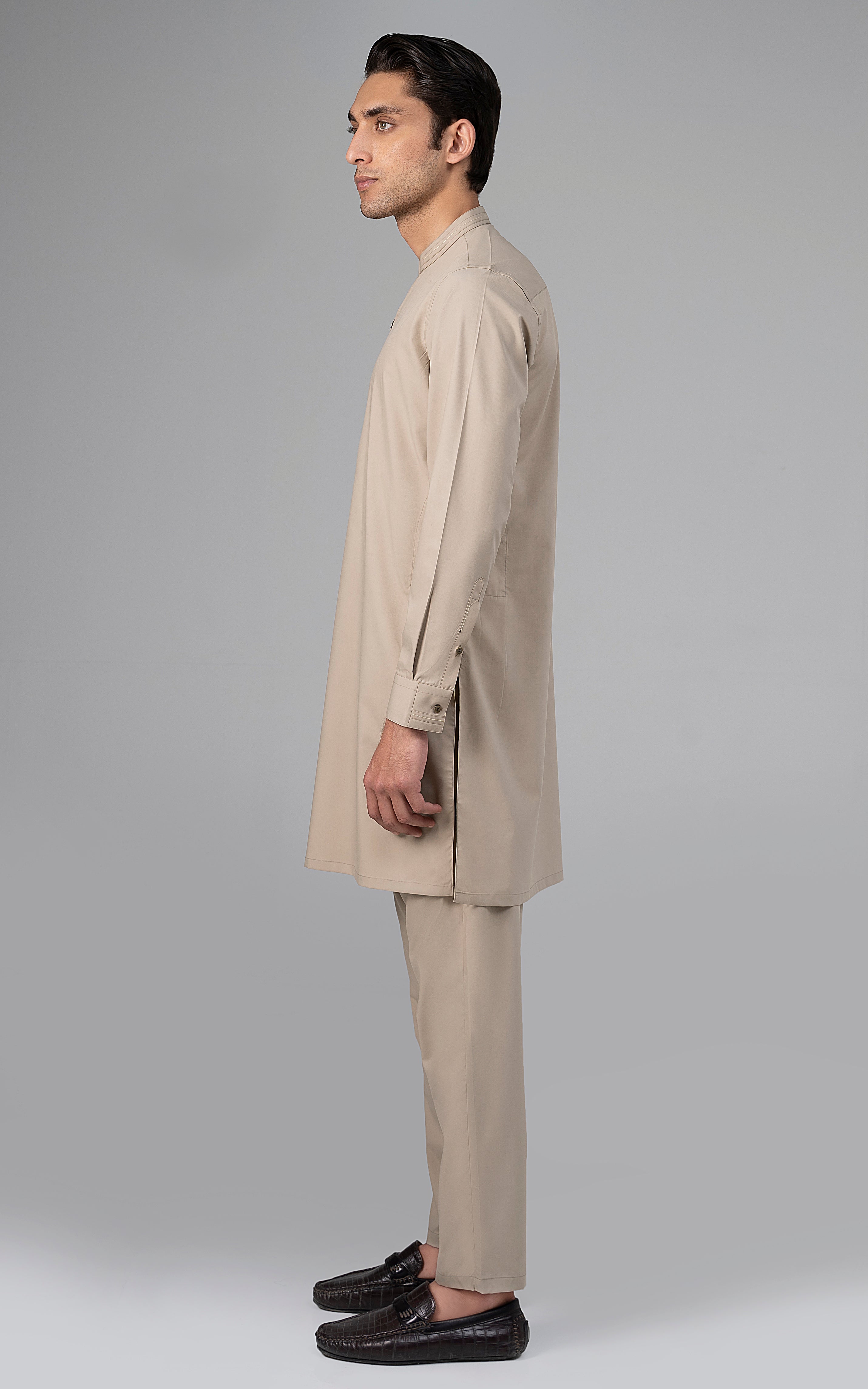 BLENDED KURTA PAJAMA - PREMIUM COLLECTION BEIGE