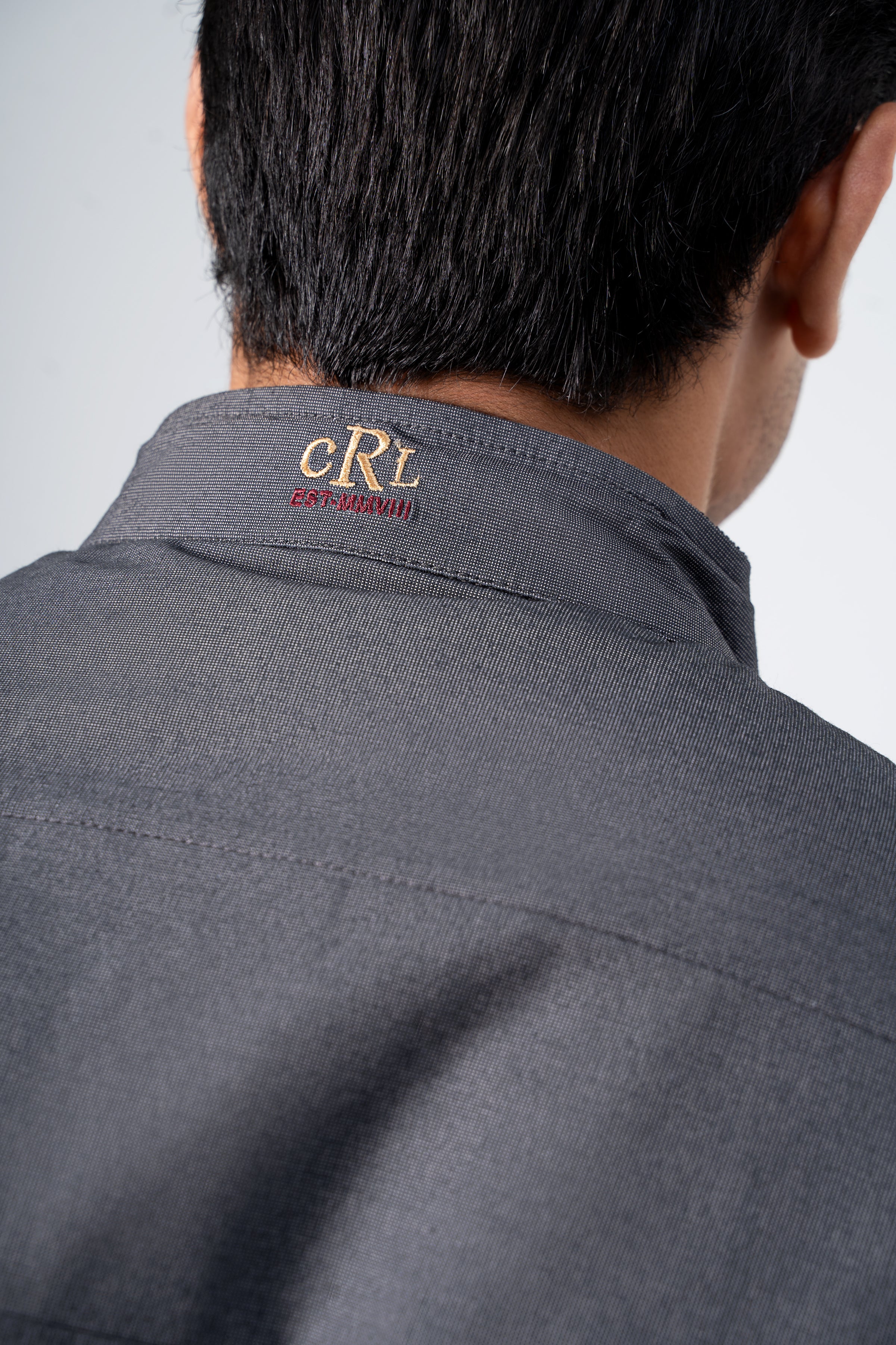 Quilted Textured Jacket Charcoal