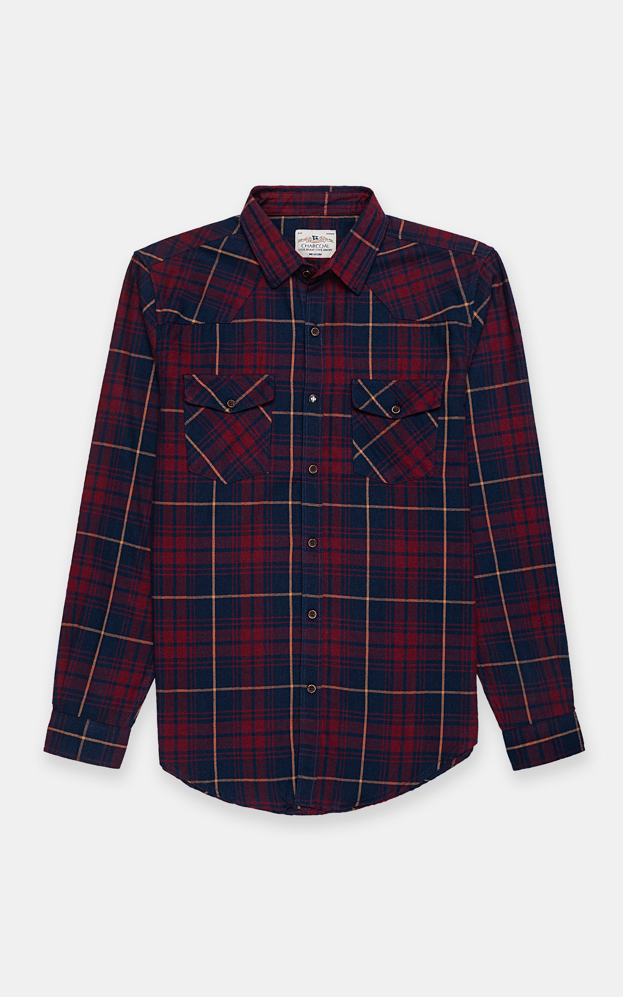CASUAL SHIRT MAROON NAVY