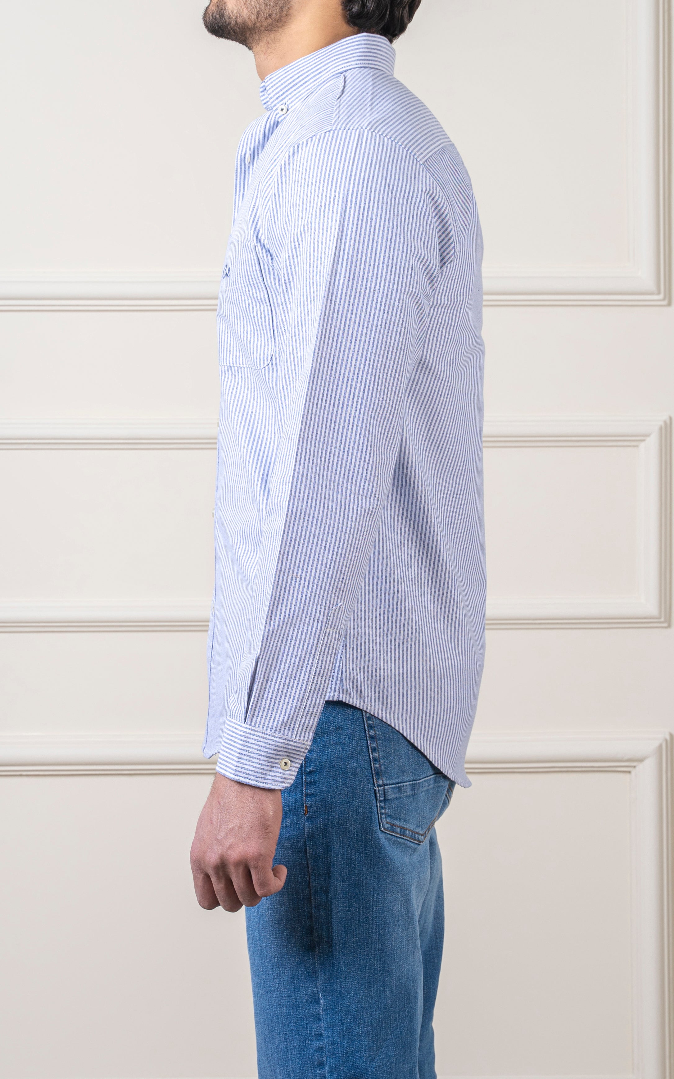 CASUAL SHIRT BUTTON DOWN COLLAR  BLUE