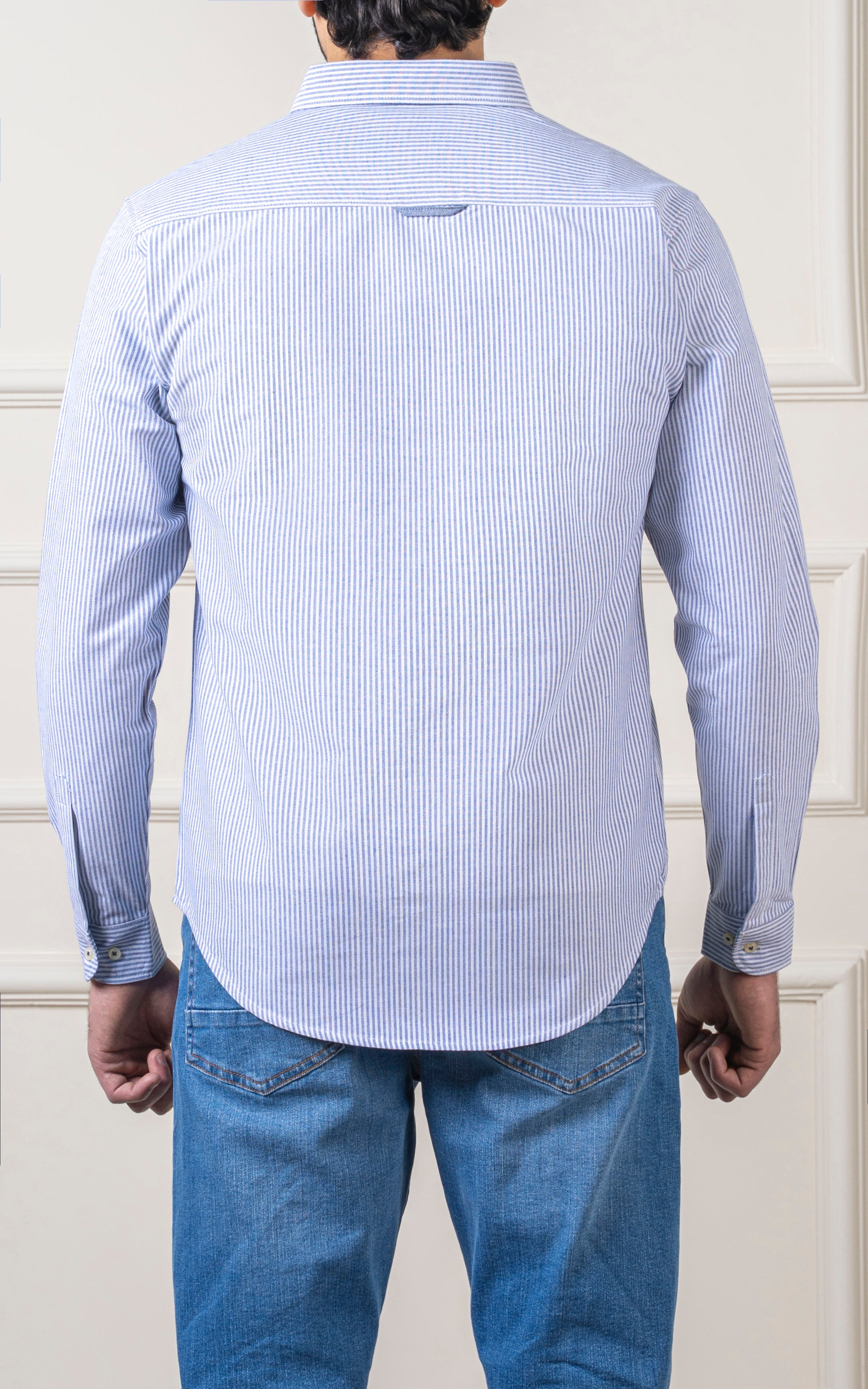 CASUAL SHIRT BUTTON DOWN COLLAR  BLUE