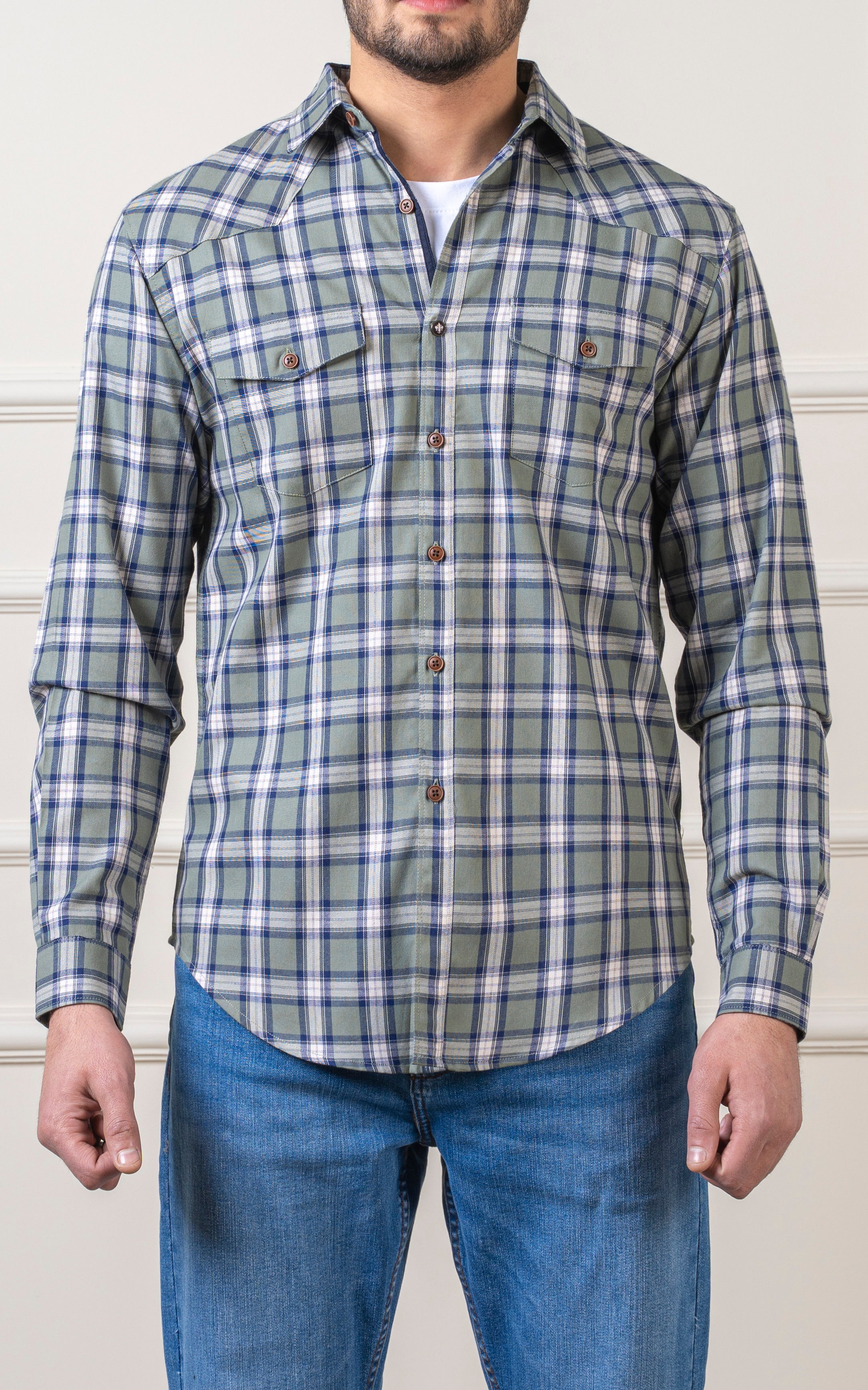 CASUAL SHIRT GREEN CHECK