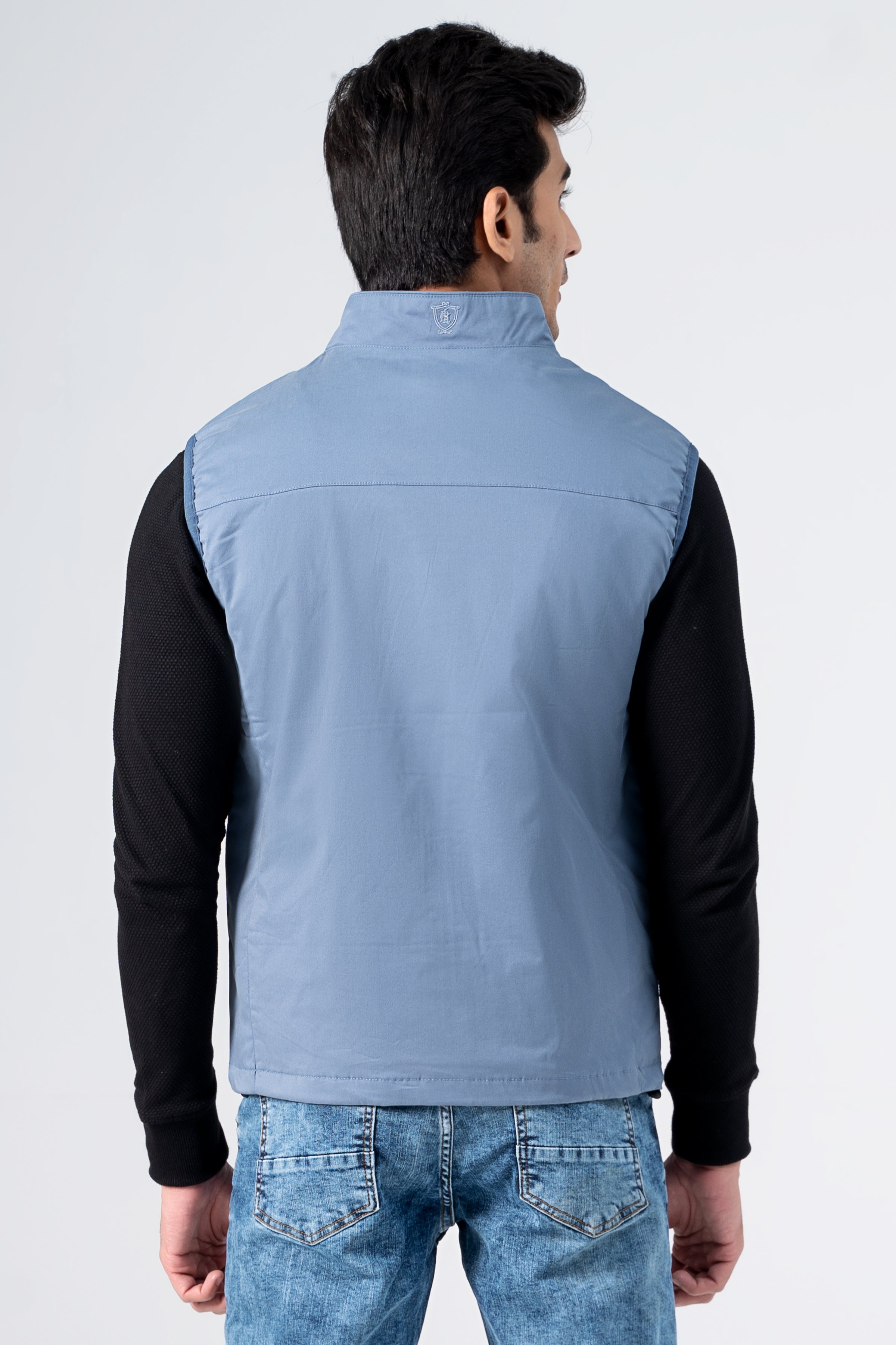 Wadded Cotton Jacket Greyish Blue