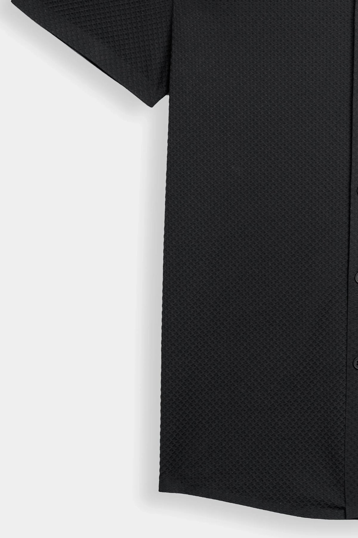PREMIUM NYLON CASUAL SHIRT BLACK