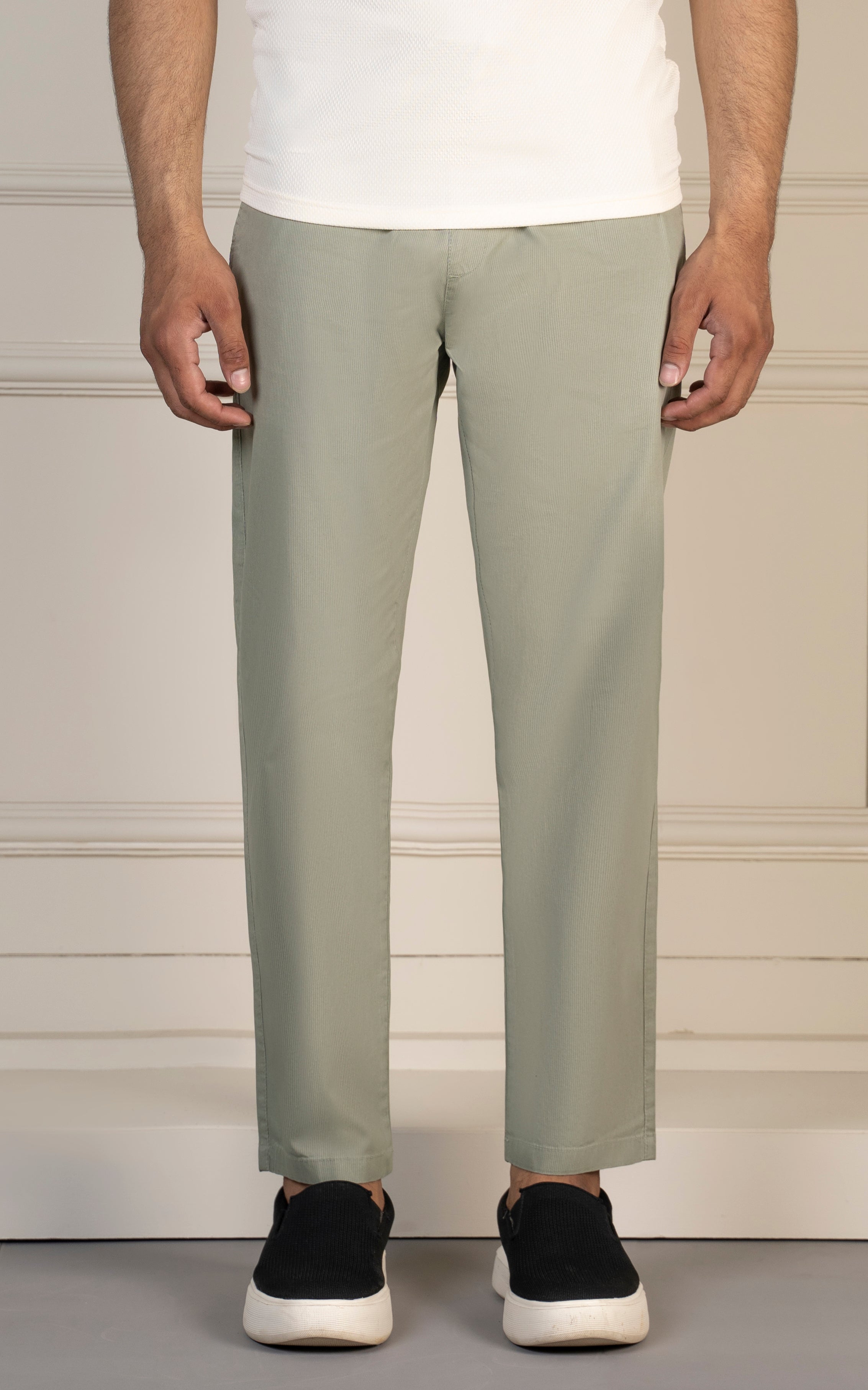 SMART FIT TEXTURED JOGGER TROUSER LIGHT OLIVE