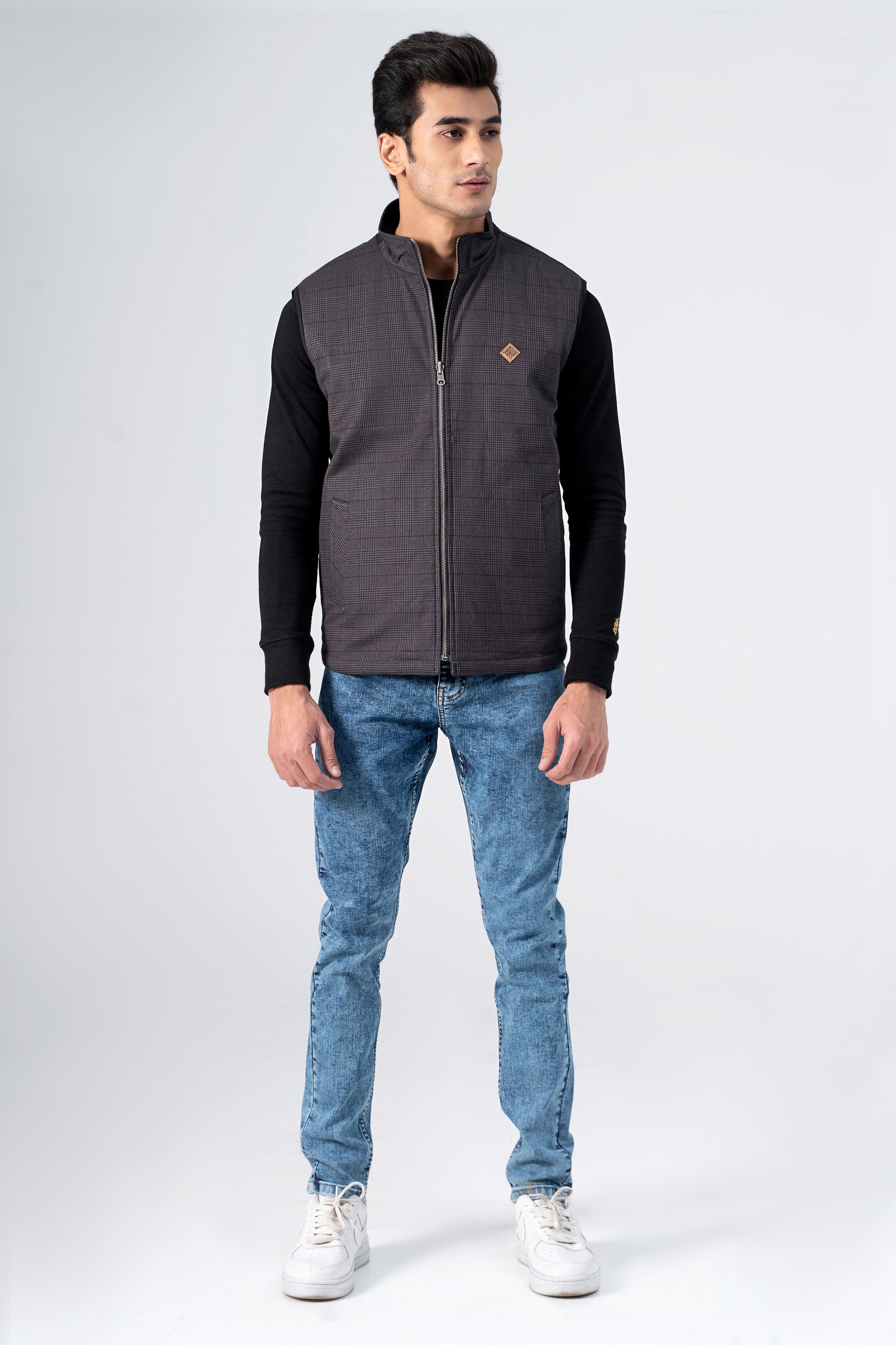 Shop Reversible Quilted Jacket Grey Black For Men Online