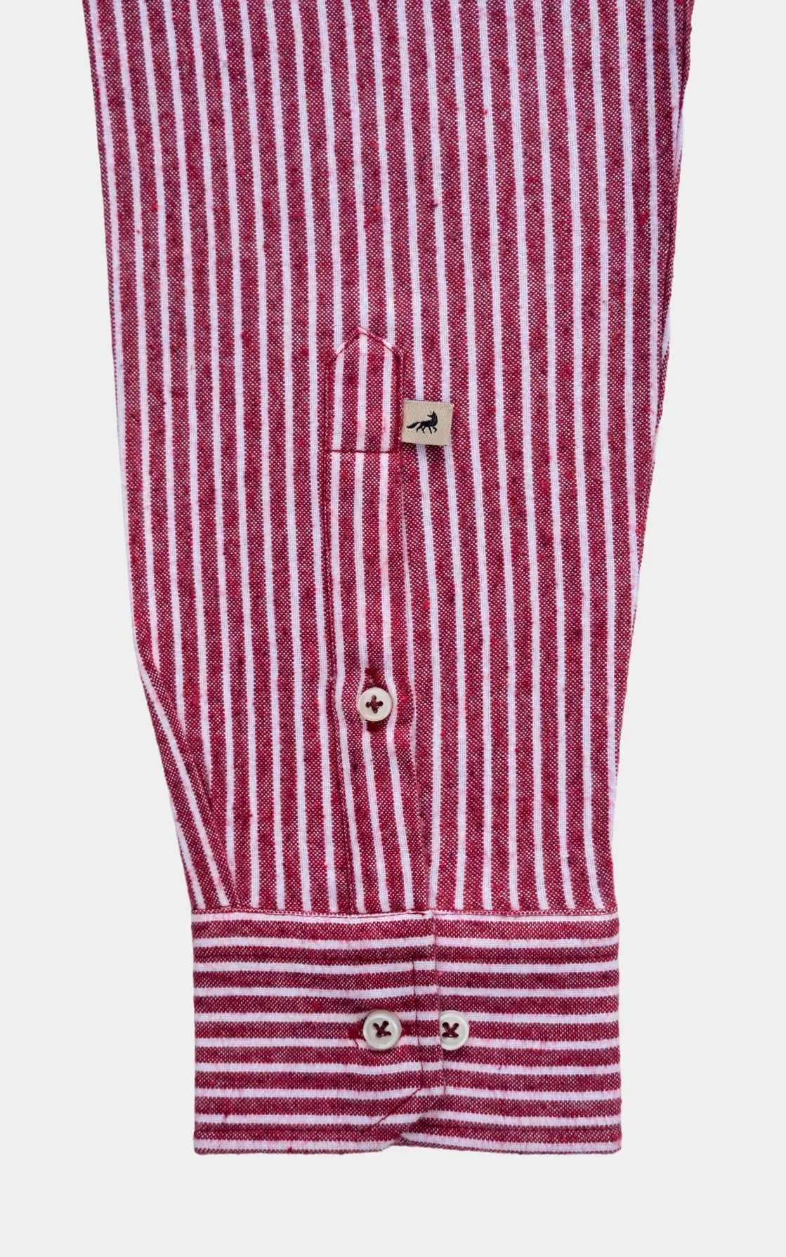 SMART FIT STRIPED WOOLEN SHIRT MAROON WHITE STRIPE