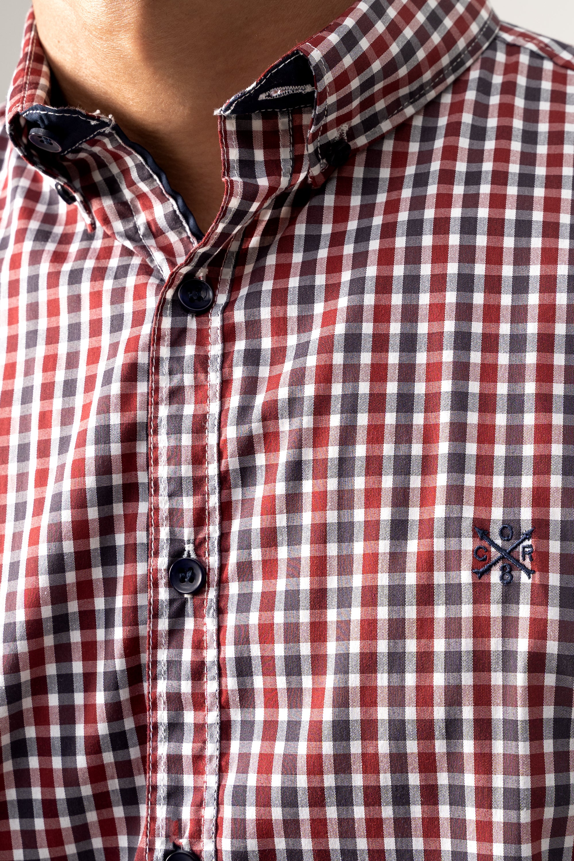 CASUAL SHIRT GREY MAROON CHECK