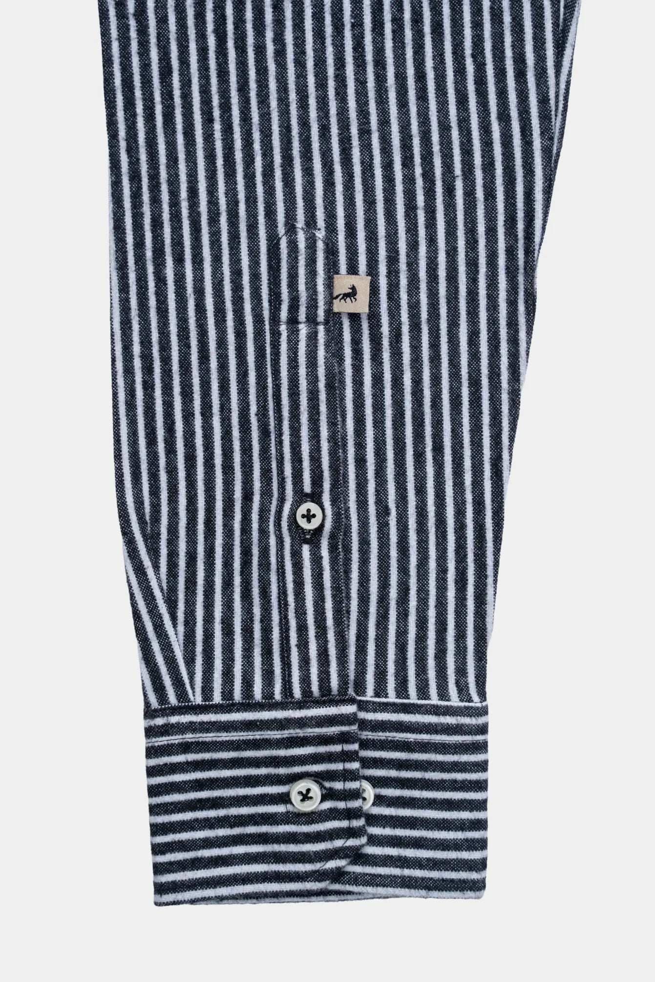 SMART FIT STRIPED WOOLEN SHIRT GREY WHITE STRIPE