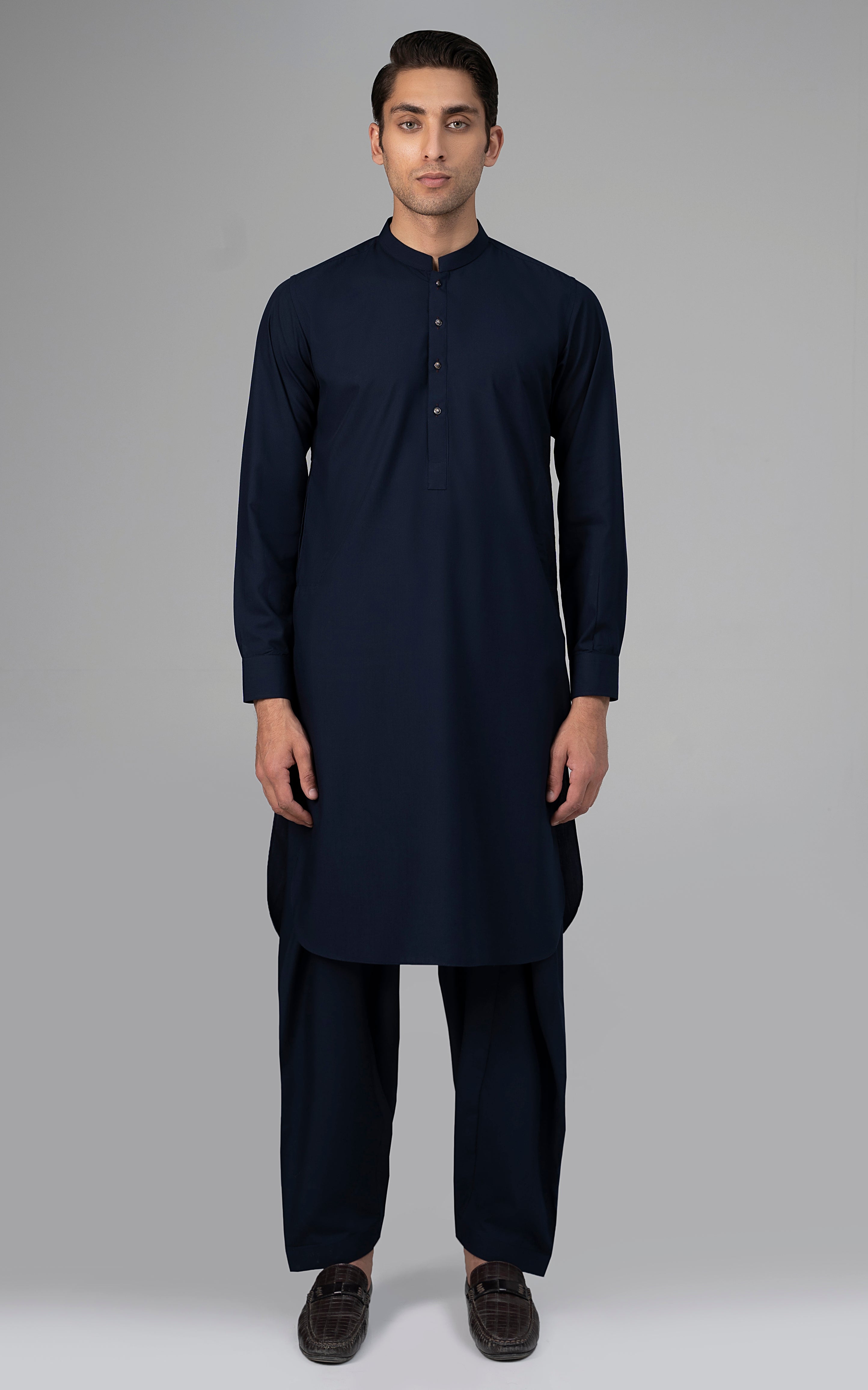 TEXTURED BLENDED WASH & WEAR - SIGNATURE COLLECTION NAVY