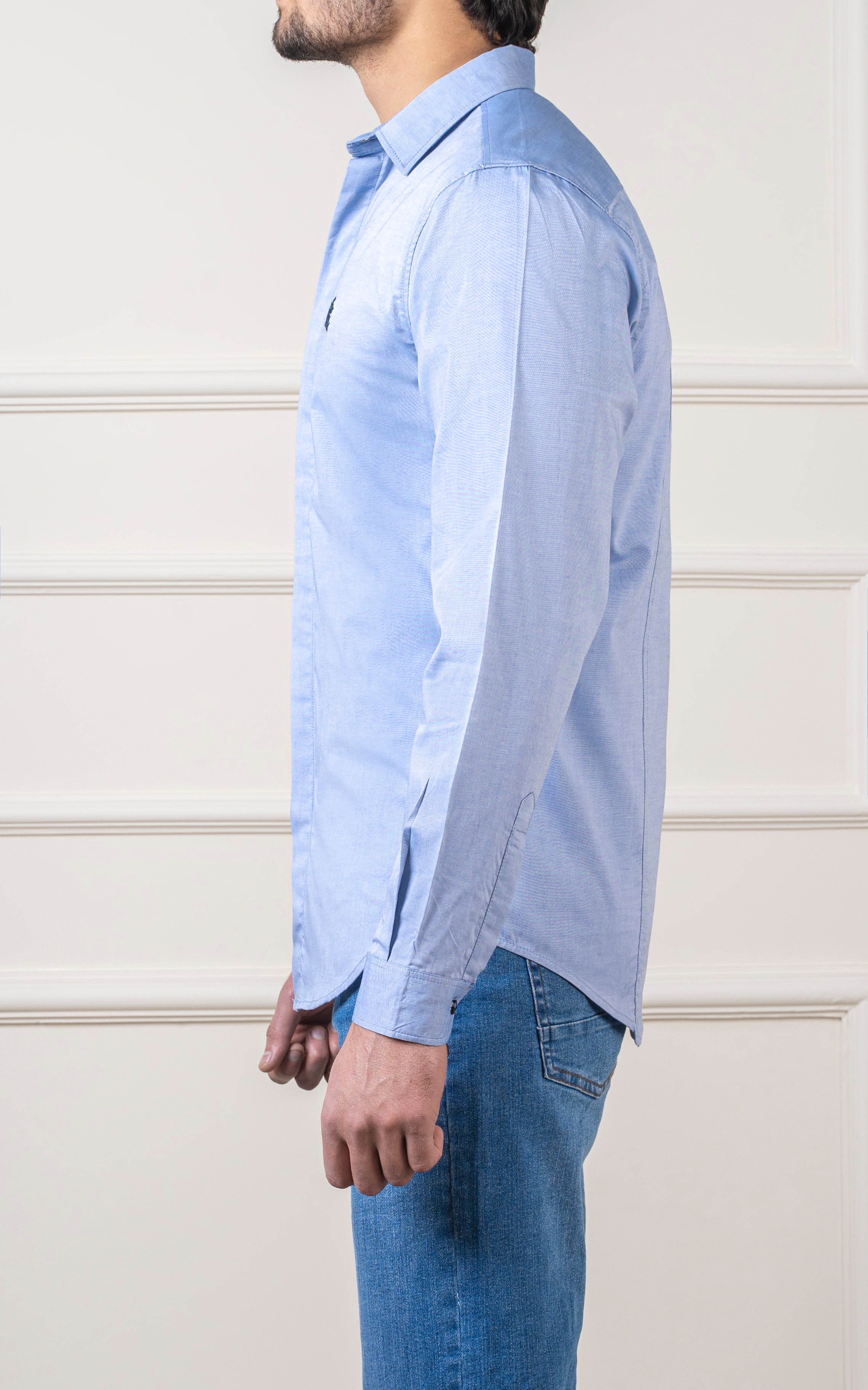 CASUAL SHIRT HIDDEN BUTTON DOWN COLLAR SKY CHAMBRAY
