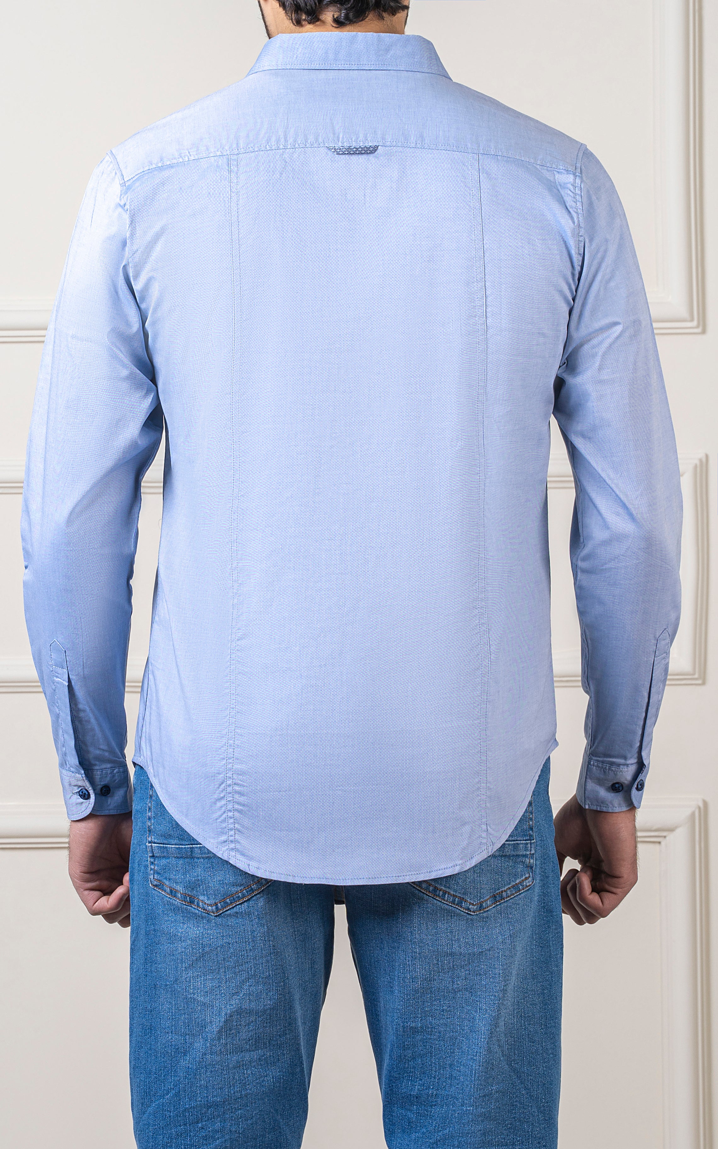 CASUAL SHIRT HIDDEN BUTTON DOWN COLLAR SKY CHAMBRAY