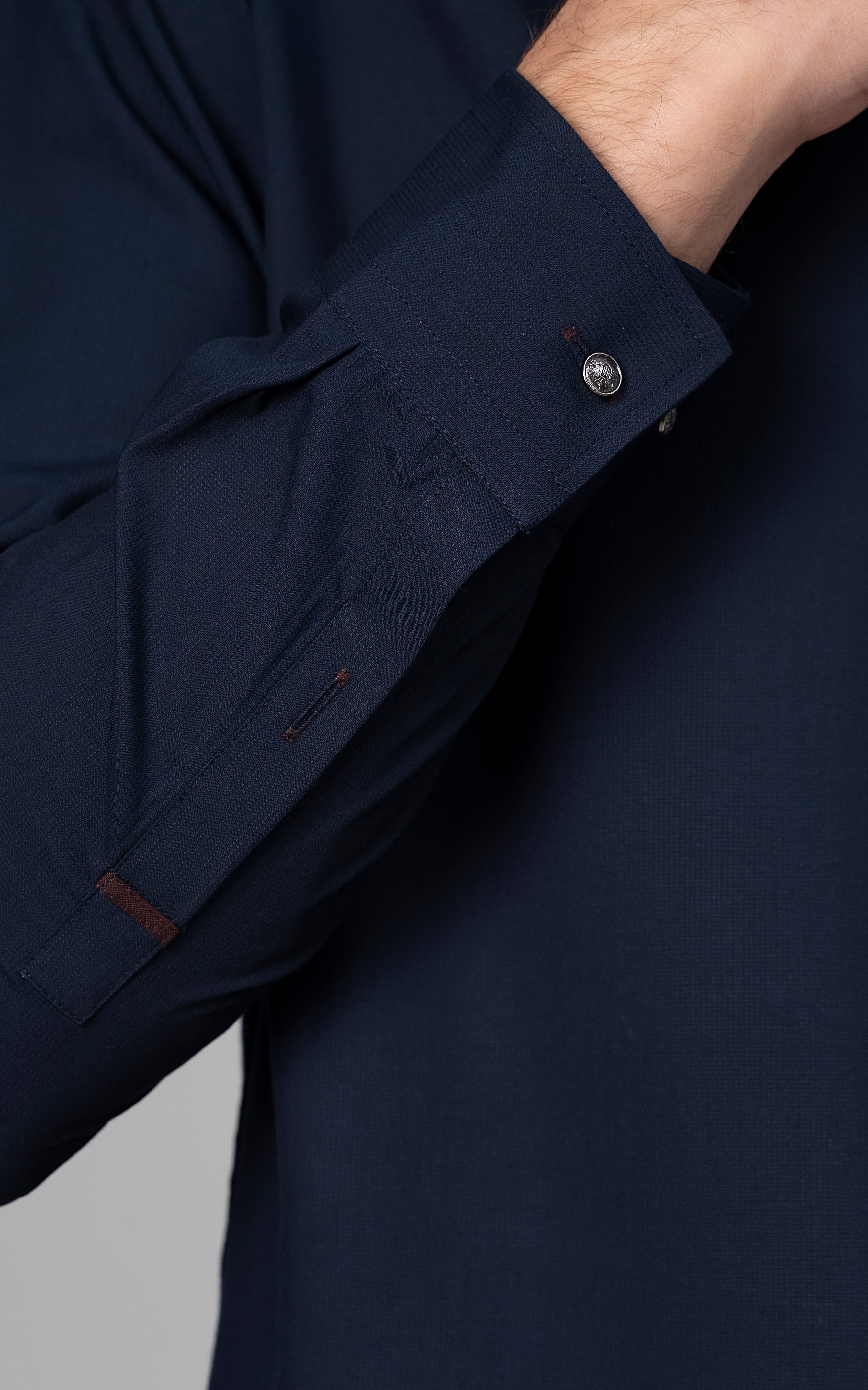 TEXTURED BLENDED WASH & WEAR - SIGNATURE COLLECTION NAVY