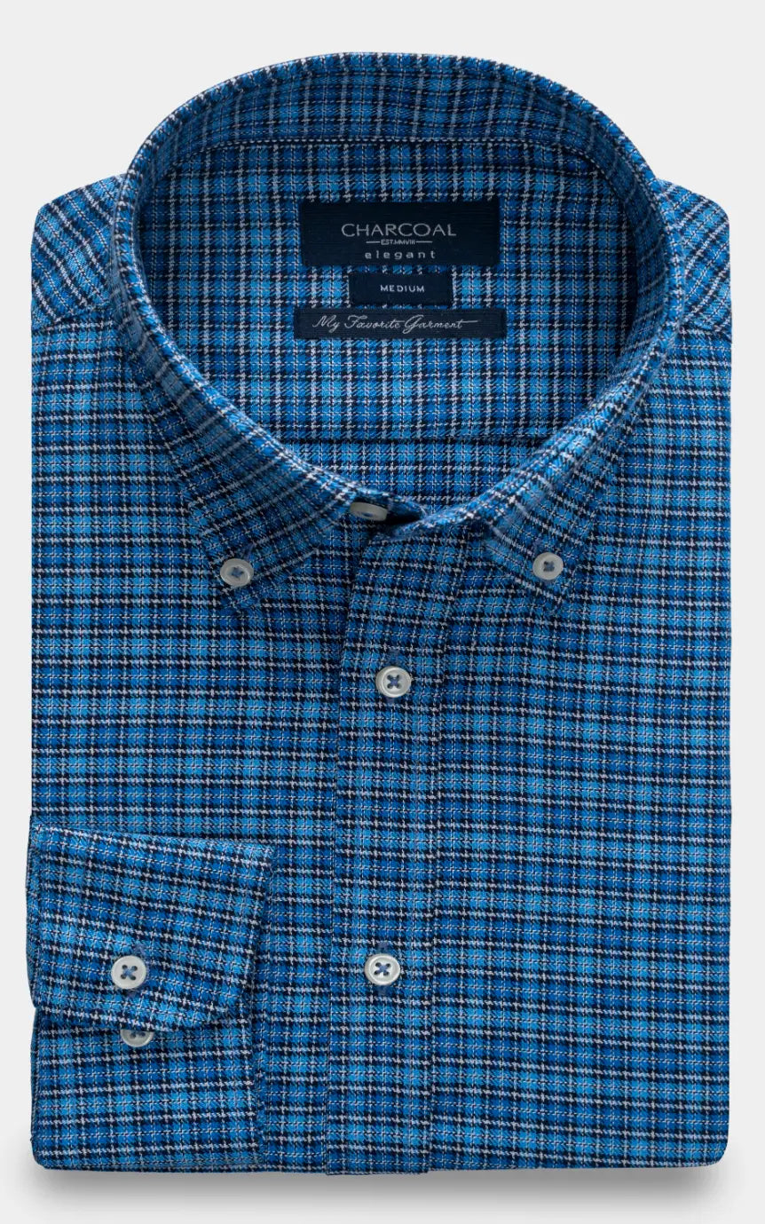 SEMI FORMAL SMART FIT SHIRT BROWN BLUE