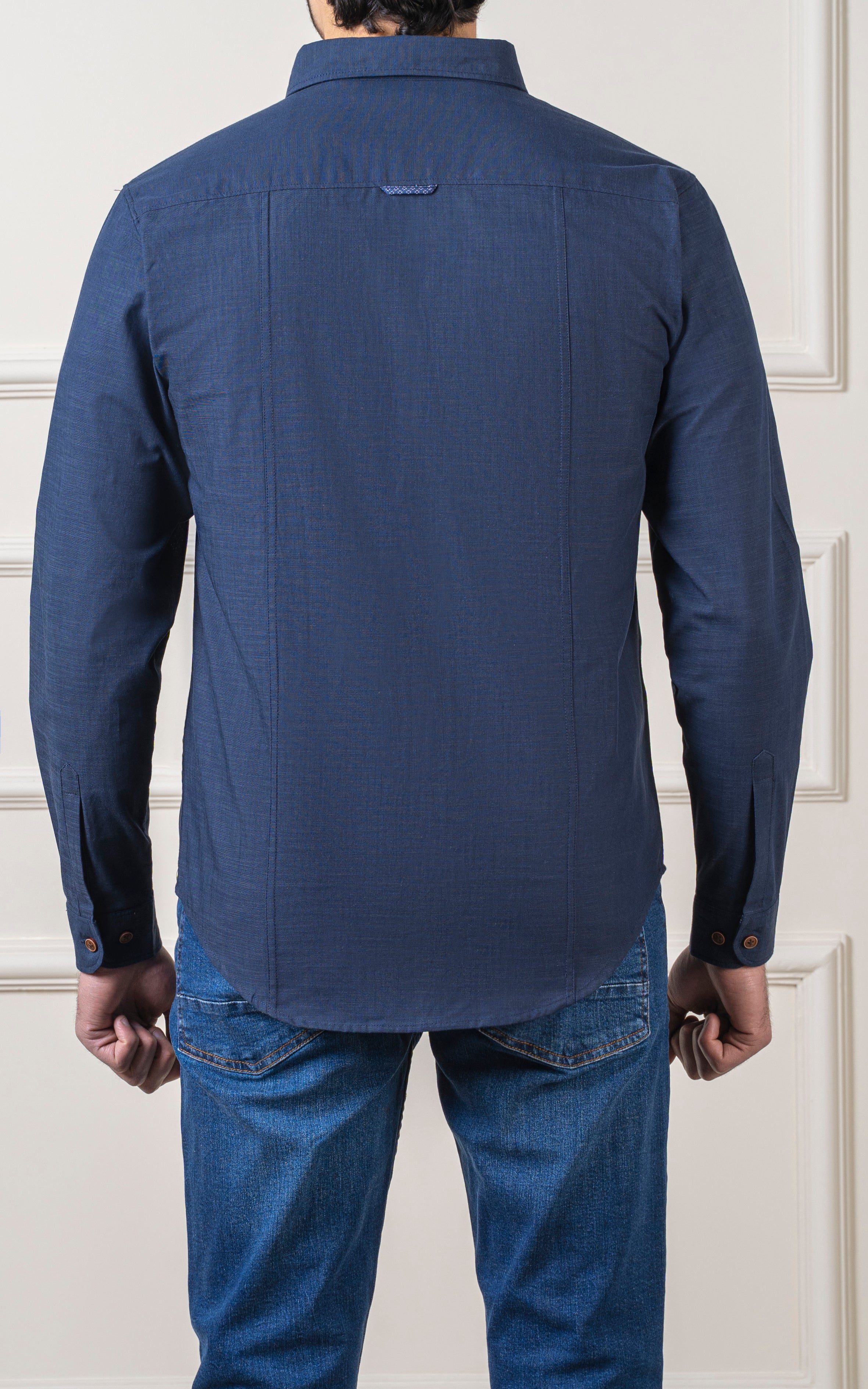 CASUAL SHIRT HIDDEN BUTTON DOWN COLLAR NAVY