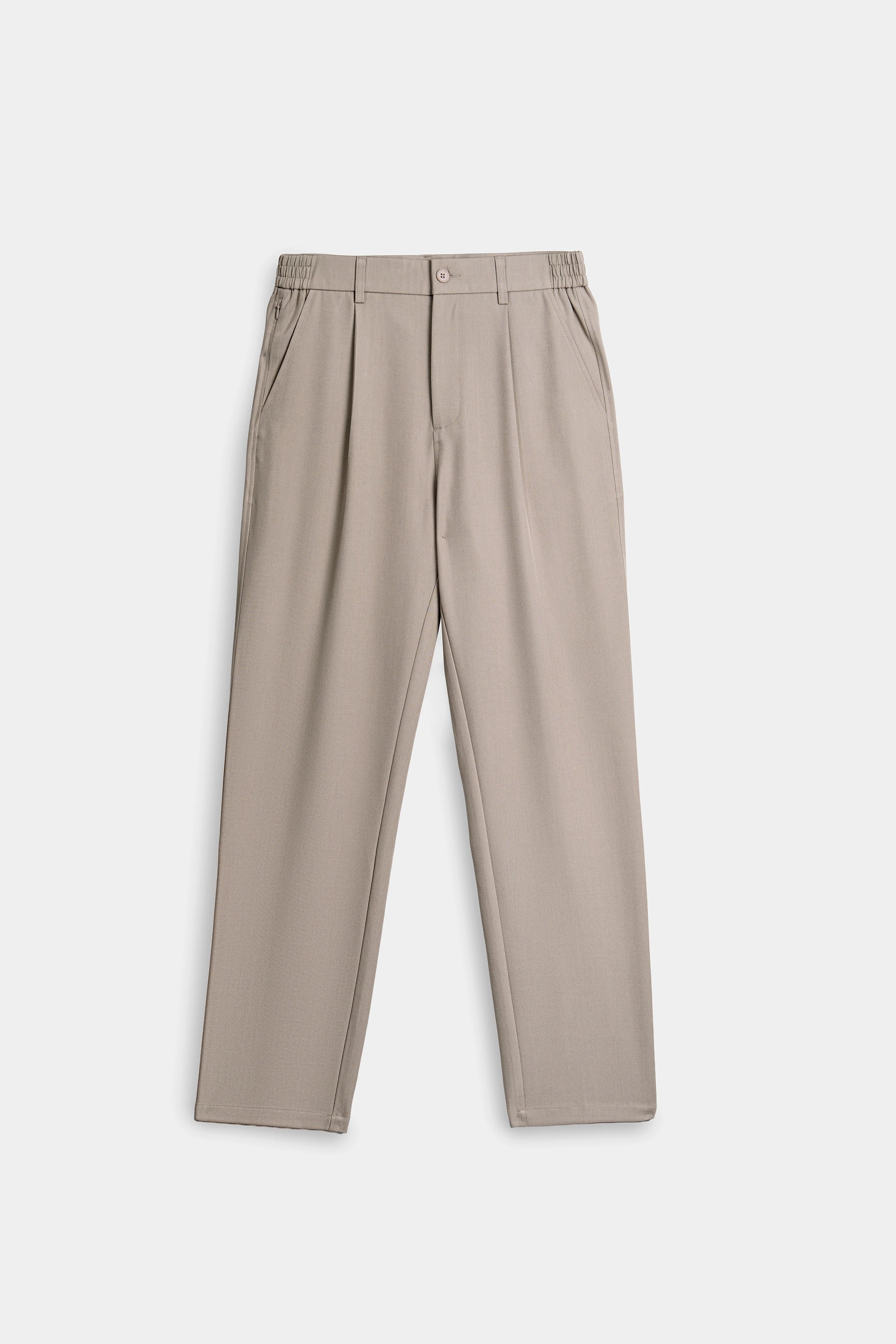 ELASTICATED WAIST CASUAL PANT KHAKI