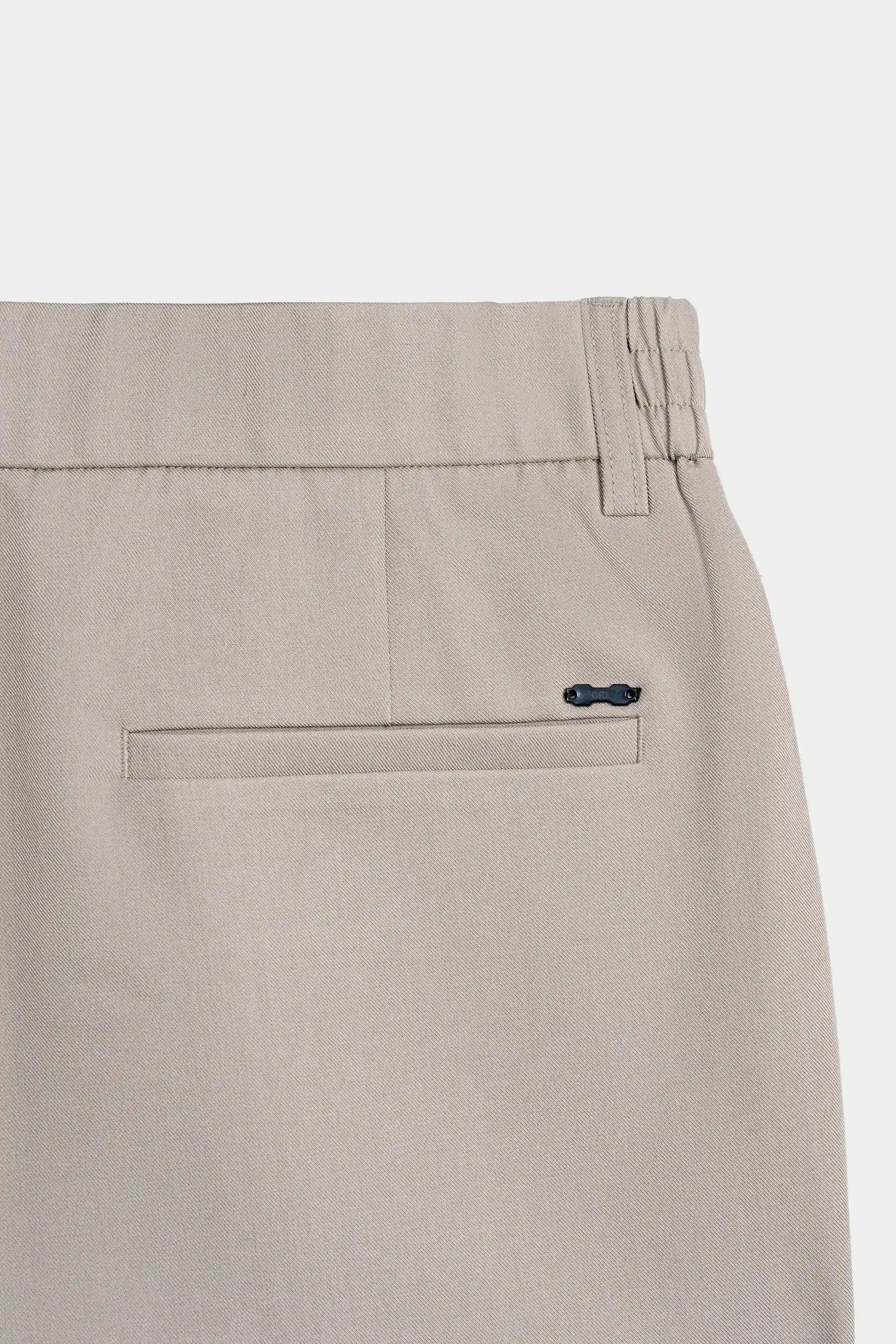 ELASTICATED WAIST CASUAL PANT KHAKI