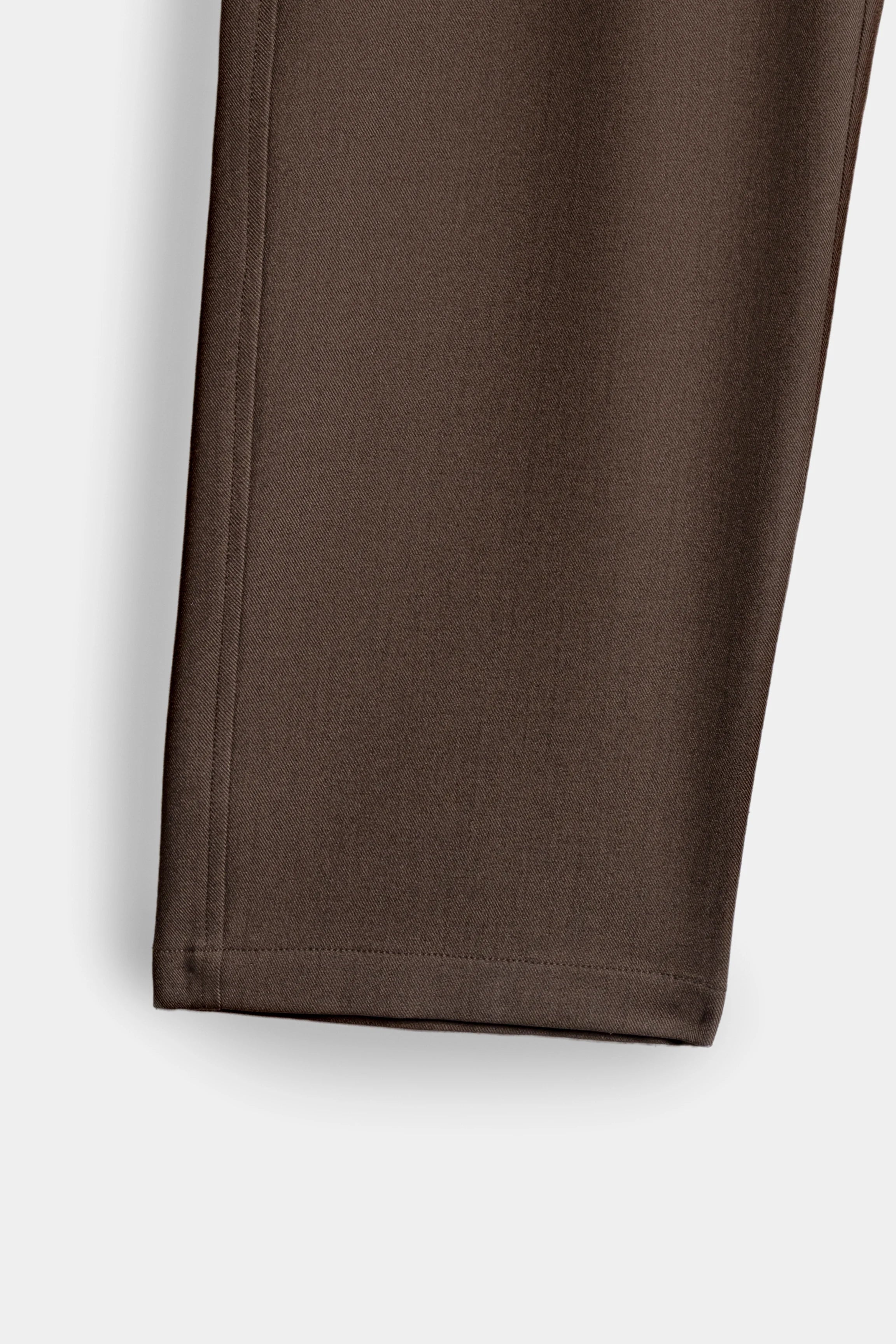 ELASTICATED WAIST CASUAL PANT DARK BROWN