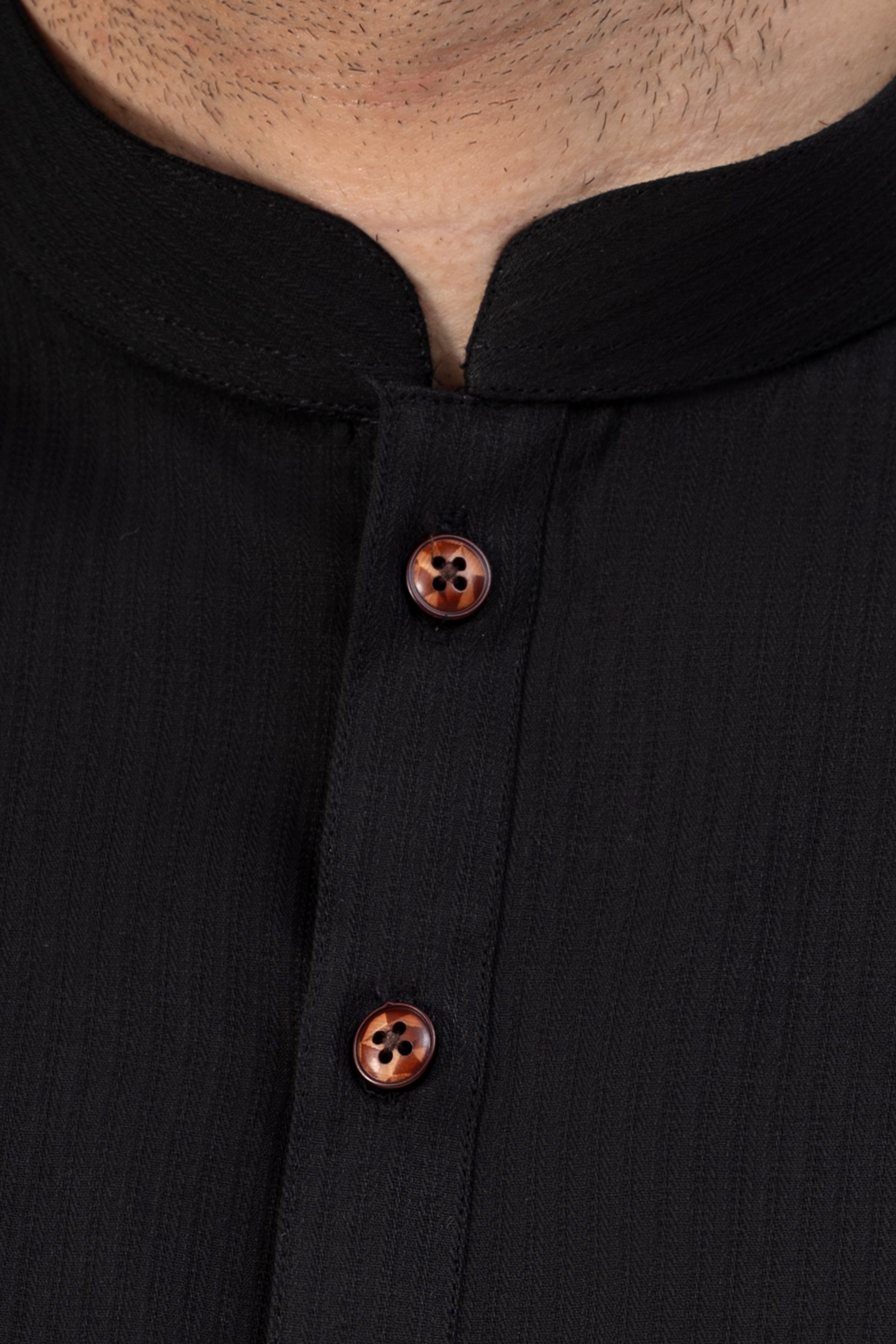 PREMIUM SELF DOBBY KURTA BLACK